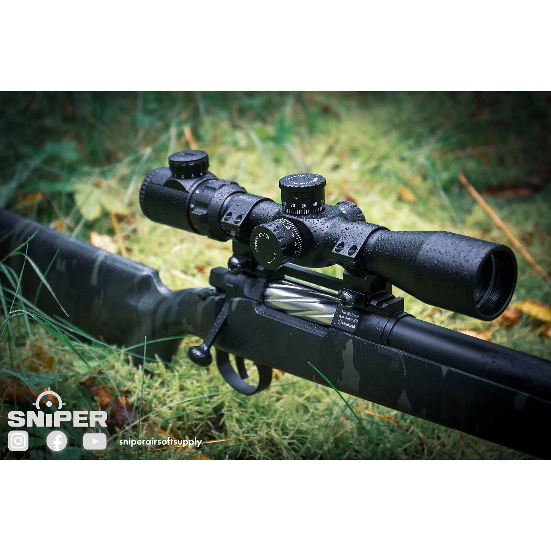 High Power 3,4J Barrett Bolt Action Sniper, Black