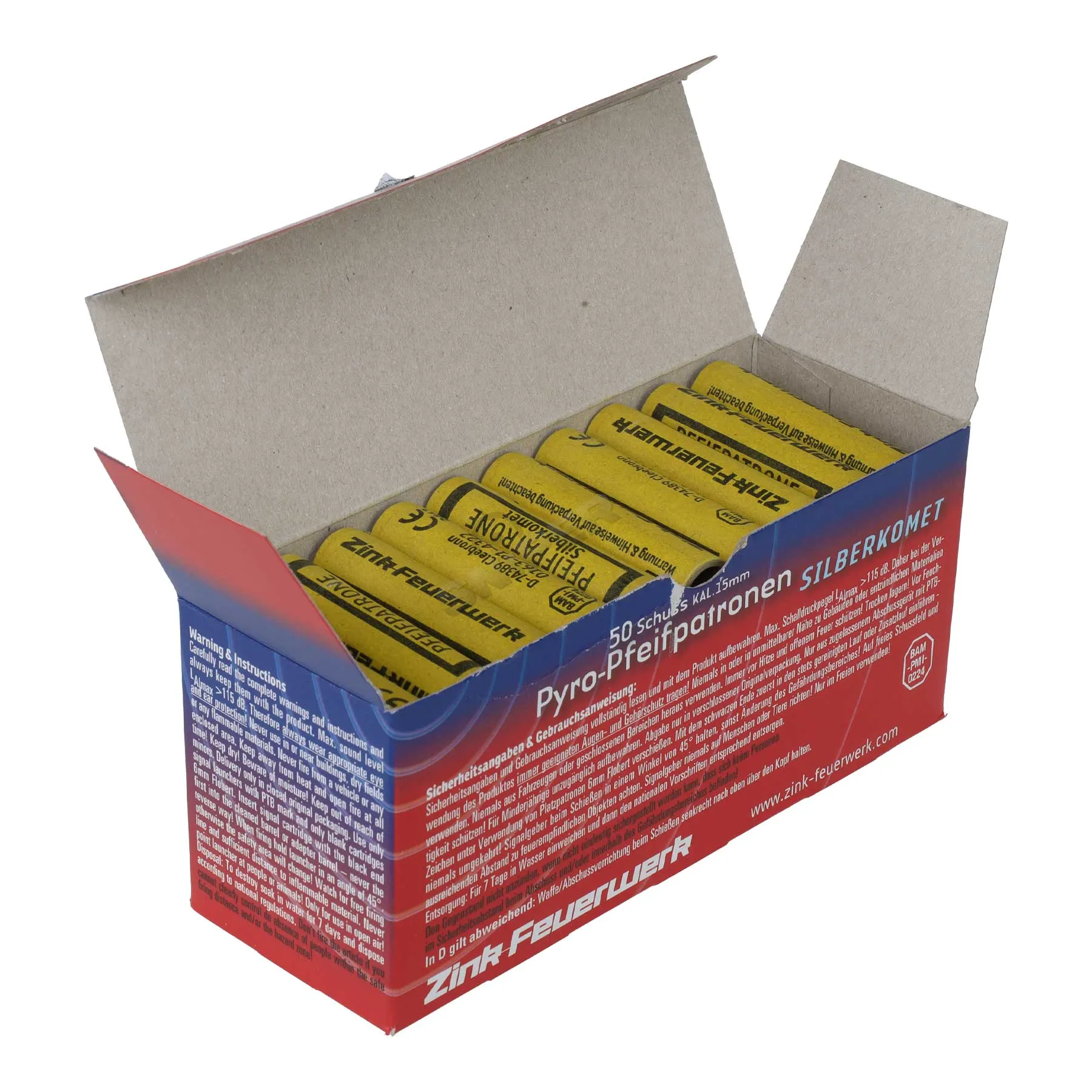 Zink Pyro-Pfeifpatronen Z mit Titanschweif, 50 Stück Zink Pyro-Pfeifpatronen Z mit Titanschweif, 50 Stück
