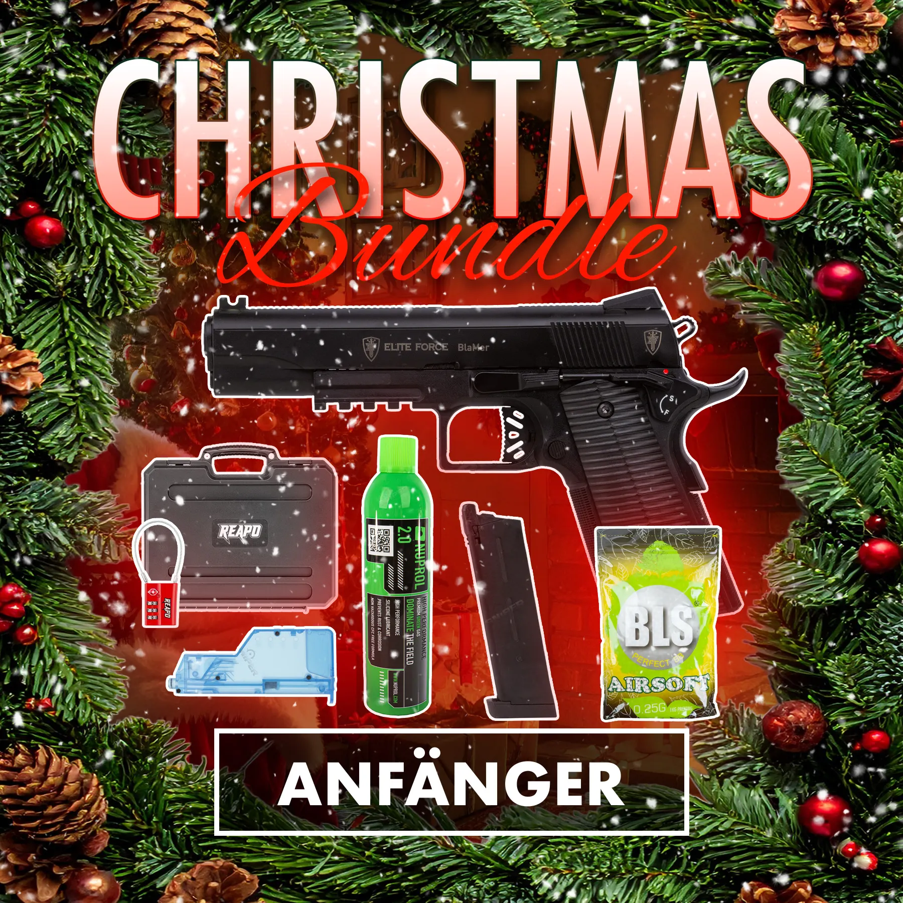 Christmas-Bundle - Elite Force BlaMer GBB Softair Pistole, Black