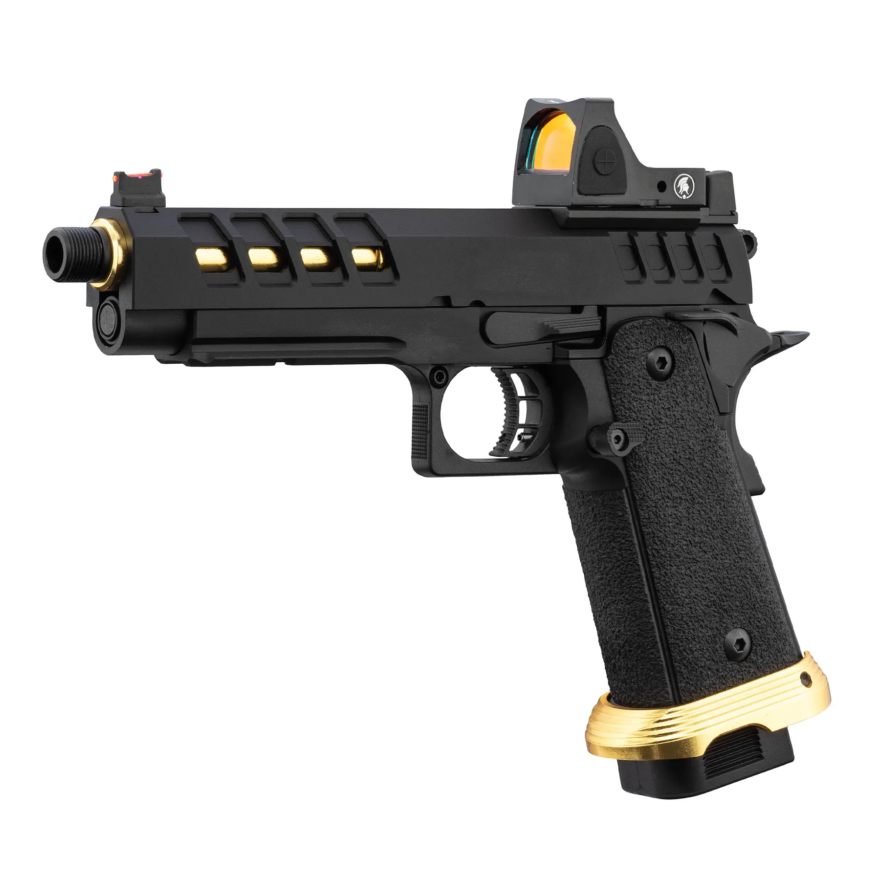 Lancer Tactical Heracles RMR Hi-Capa GBB Softairpistole, Black & Gold