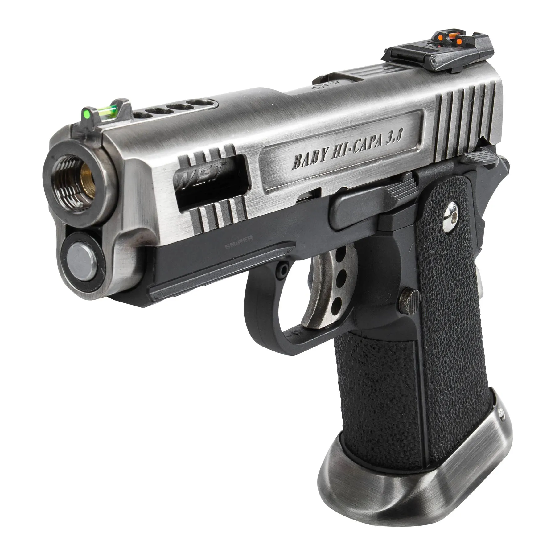 WE Hi-Capa 3.8 Force Full Metal Silver GBB Softair Pistole