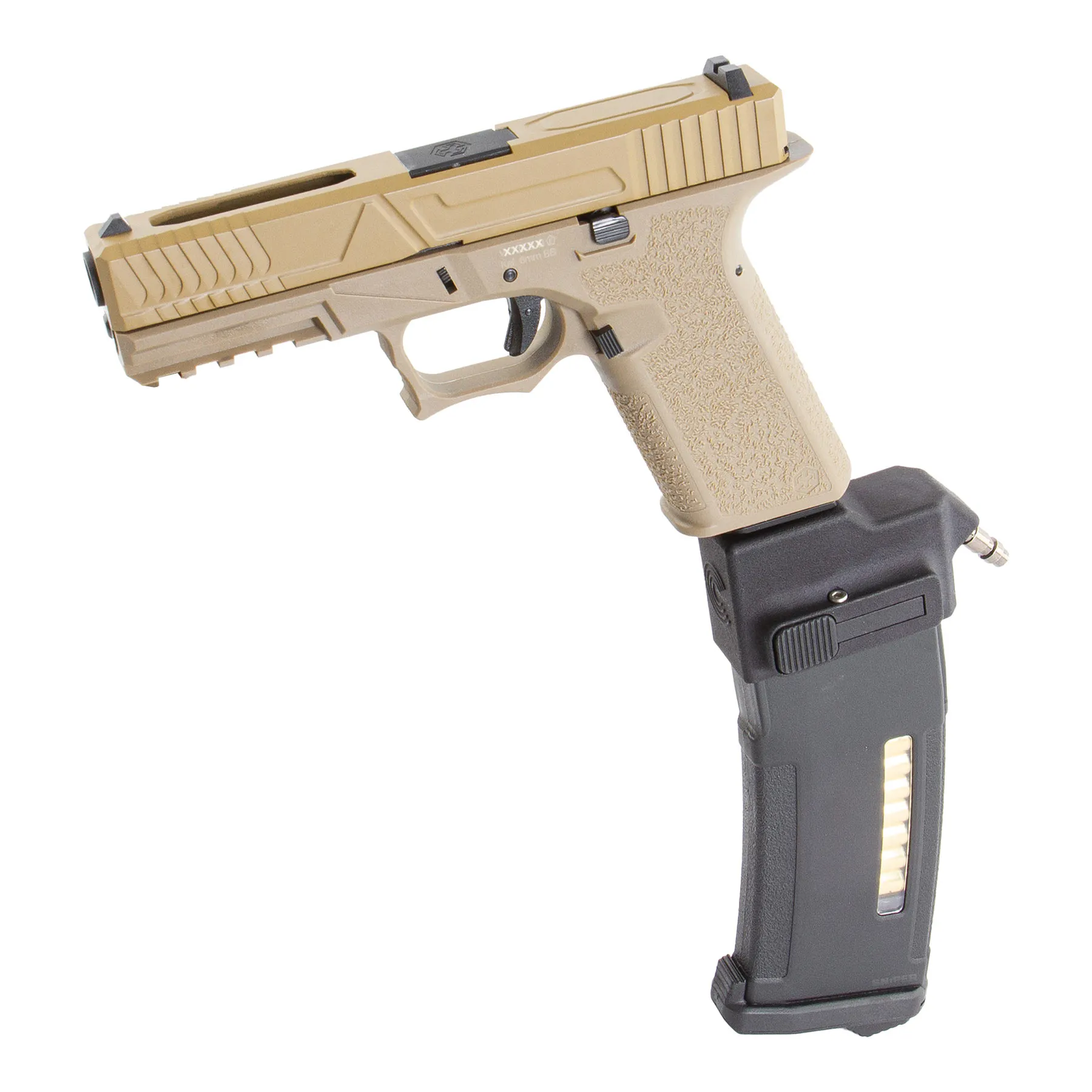 HPA Set SAC VX7 Mod.3 + Bottle + Creeper HPA US Softair Pistole SAC Custom VX7 Mod.3 HPA US Softair Pistole, FDE