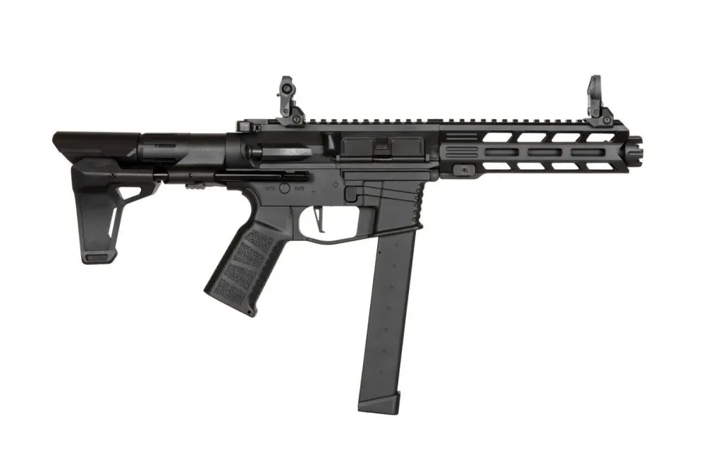Well WE01A SMG Airsoft Rifle (S)AEG, Black