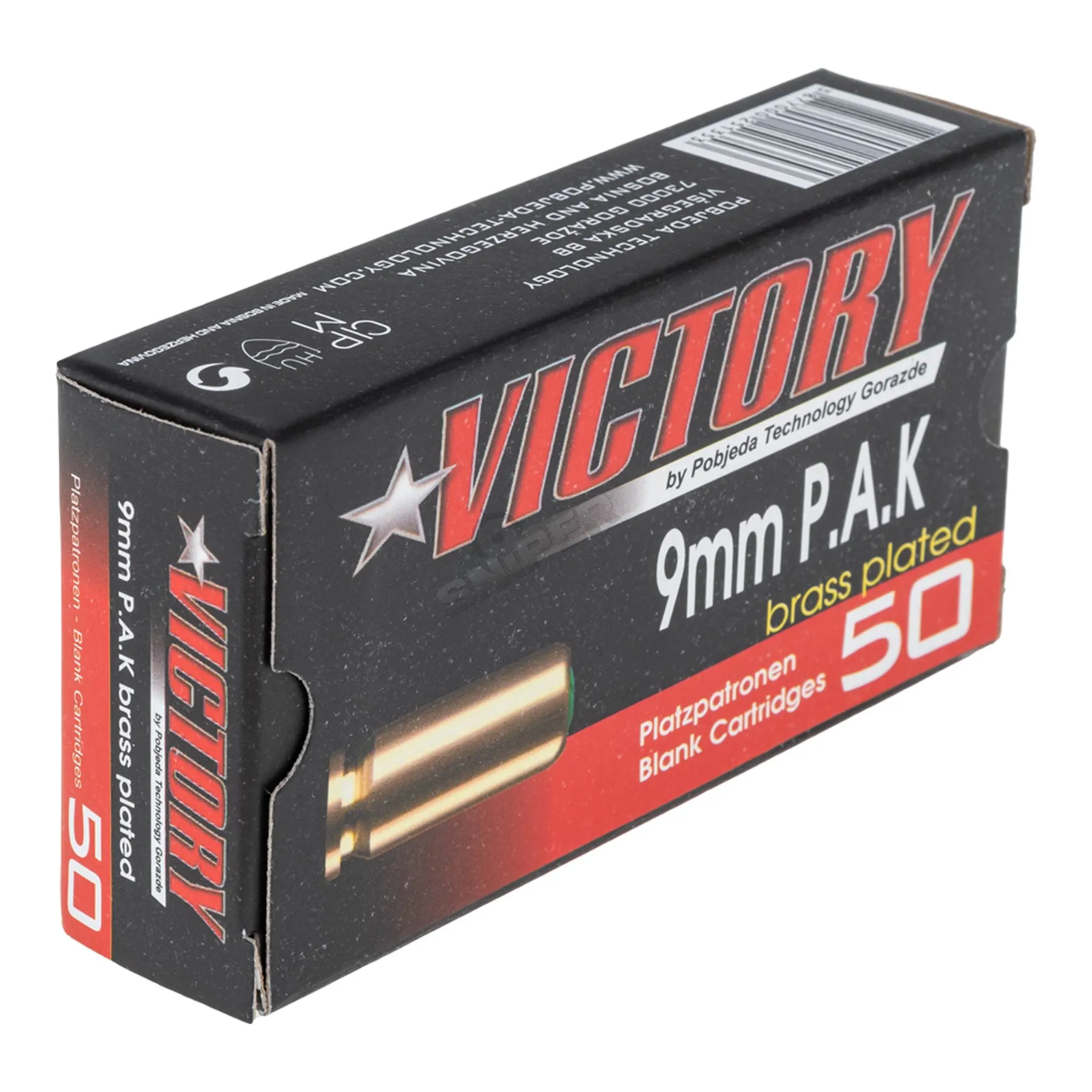 Victory 9mm P.A.K. Platzpatronen, 50 Stück Victory 9mm P.A.K. Platzpatronen, 50 Stück