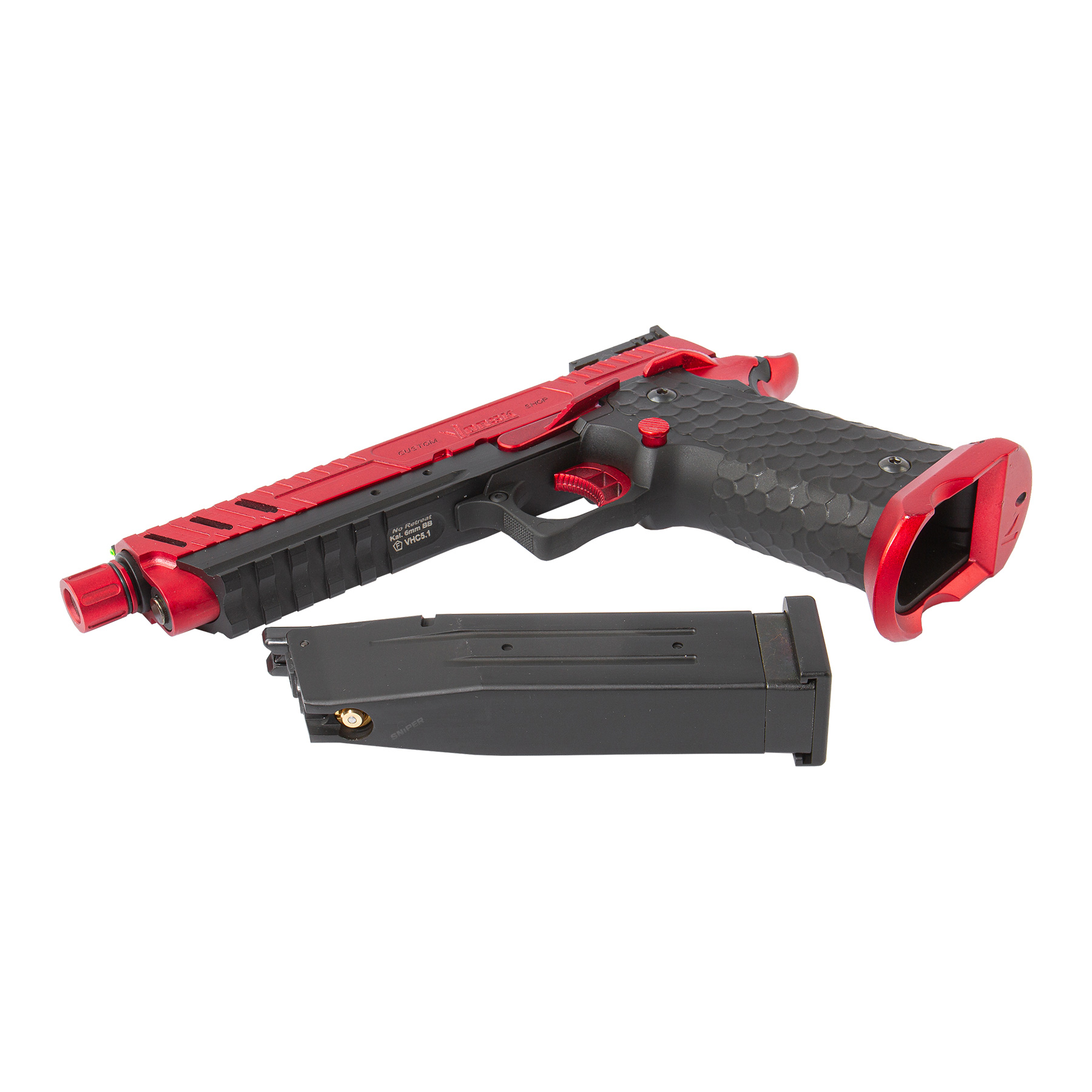 Vorsk Hi-Capa 5.1 Black/Red GBB Softair Pistole