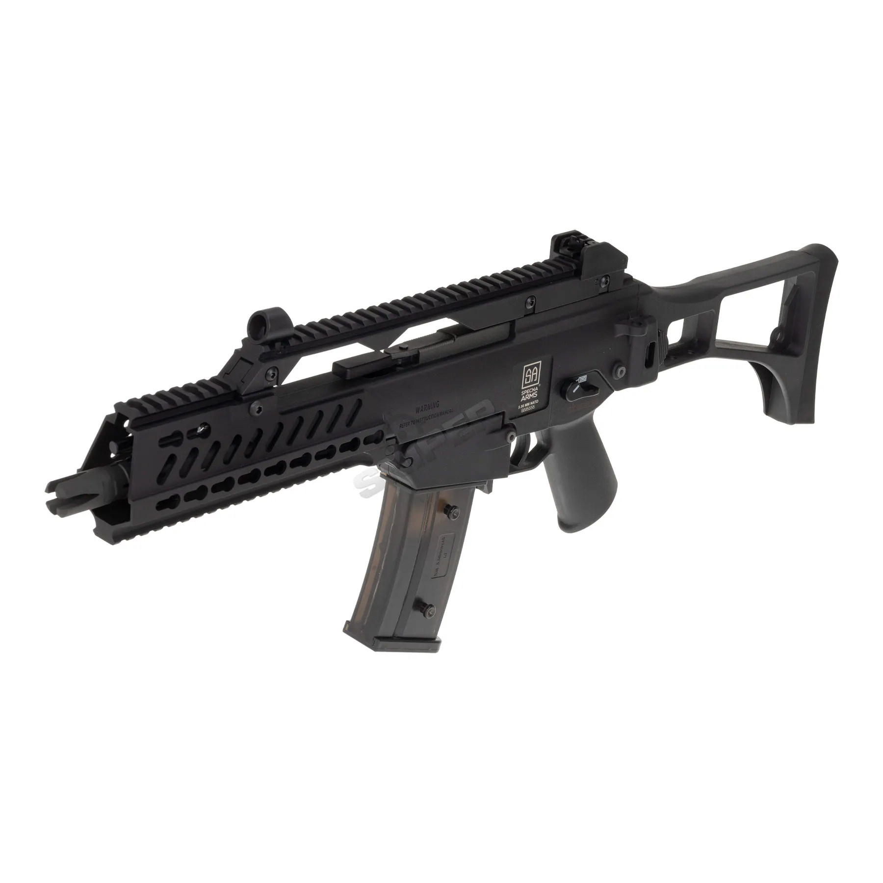 Einsteiger Set #1 - Specna Arms SA-G11 EBB Keymod Carbine < 0,5 Joule Softair Gewehr, Black Specna Arms SA-G11 EBB Keymod Carbine < 0,5 Joule Softair Gewehr, Black