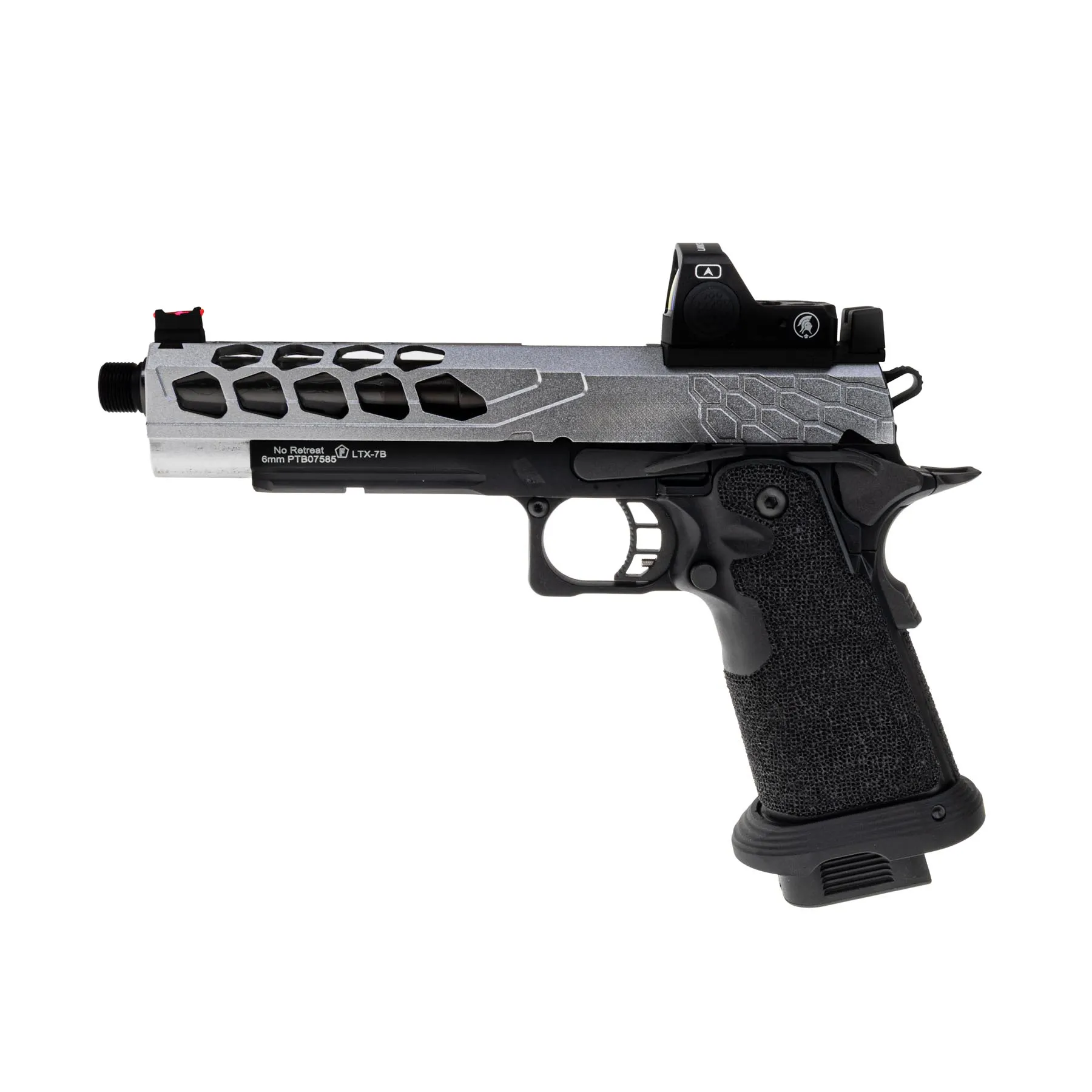 Lancer Tactical LTX-7B Stryk RMR Hi-Capa GBB Softairpistole, Silver Lancer Tactical LTX-7B Stryk RMR Hi-Capa GBB Softairpistole, Silver