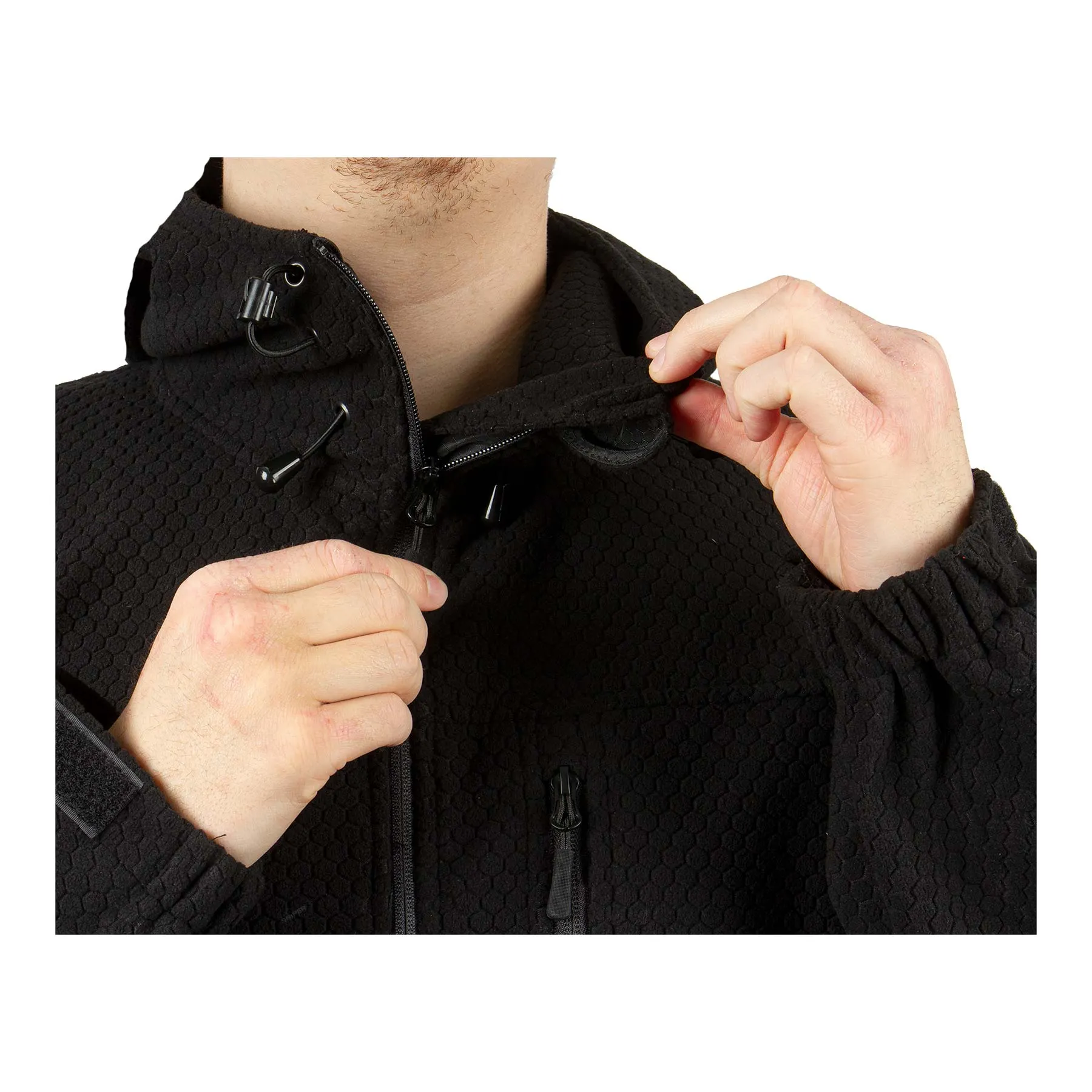 Sniper-AS Hexagon Fleece Weste, Black 3XL Sniper-AS Hexagon Fleece Weste, Black XXL