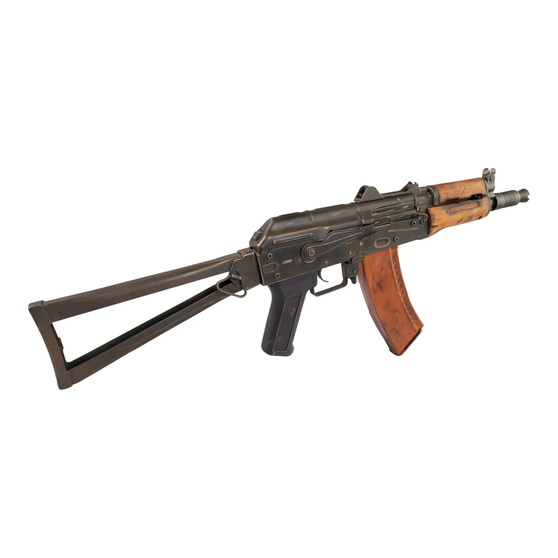 APS AK 74U Battle Worn Style (S)AEG, Real Wood