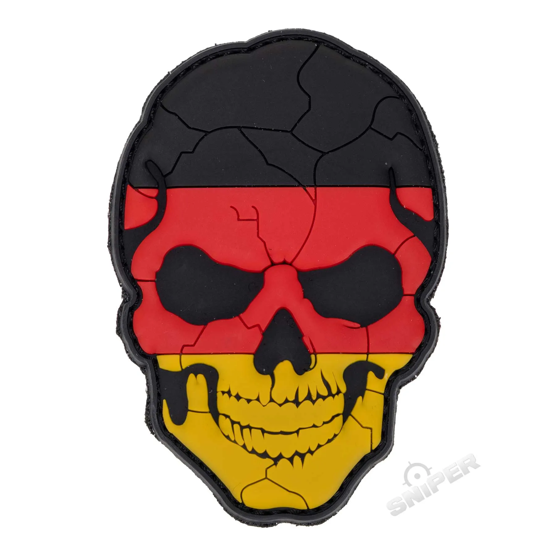 3D PVC Patch Deutschland Cracked Skull