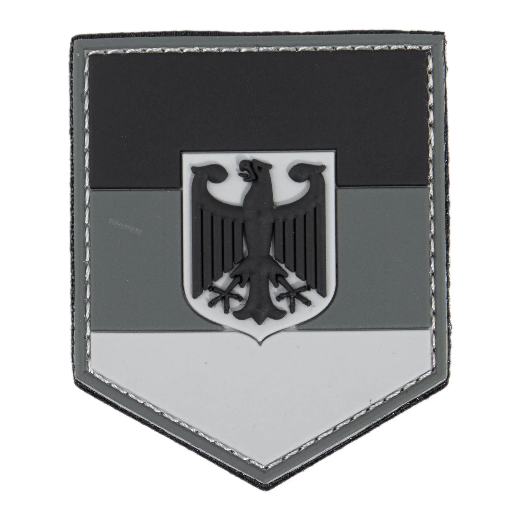 3D PVC Patch German shield, grey