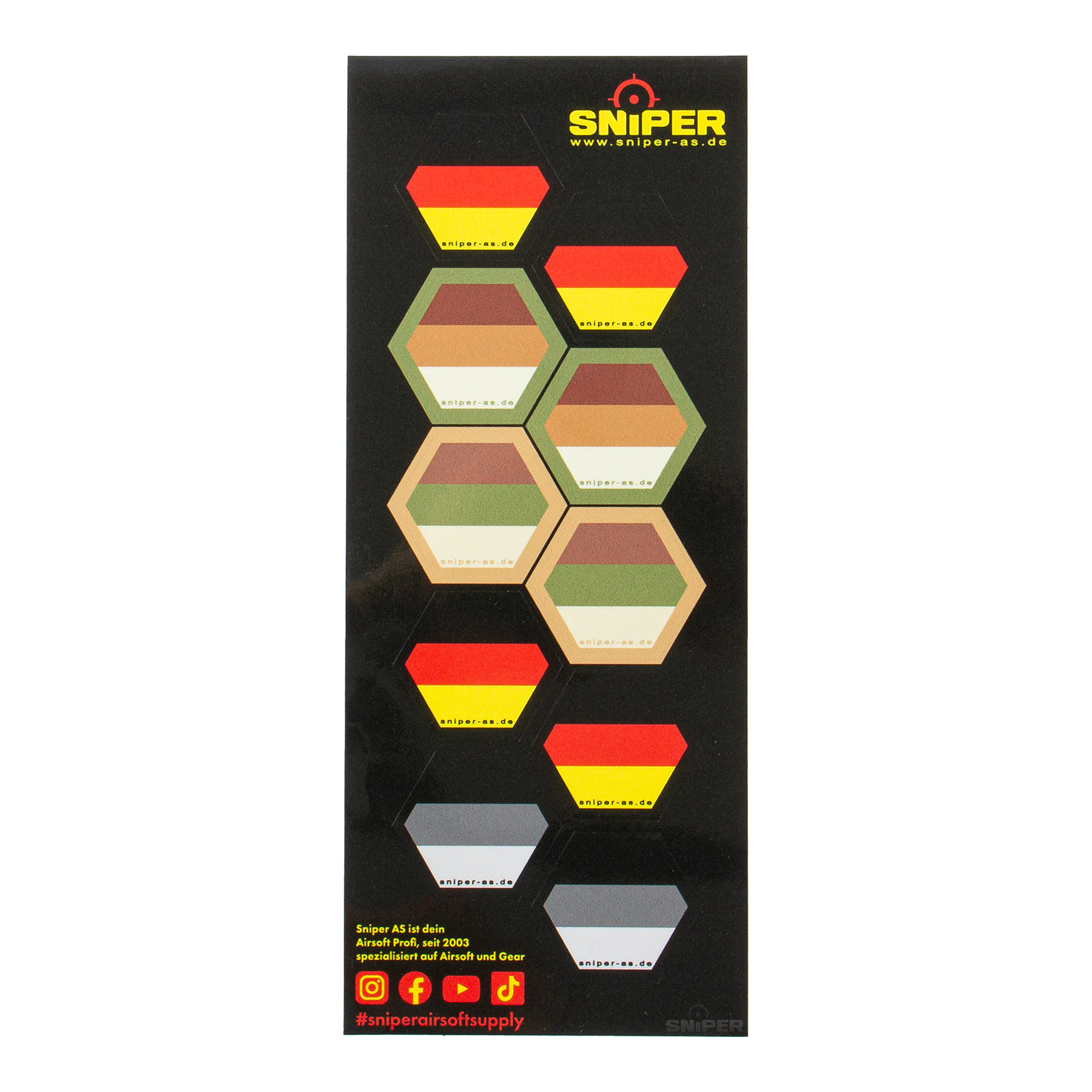 Aufkleber Set, Vinyl Hex Decals, Deutschland