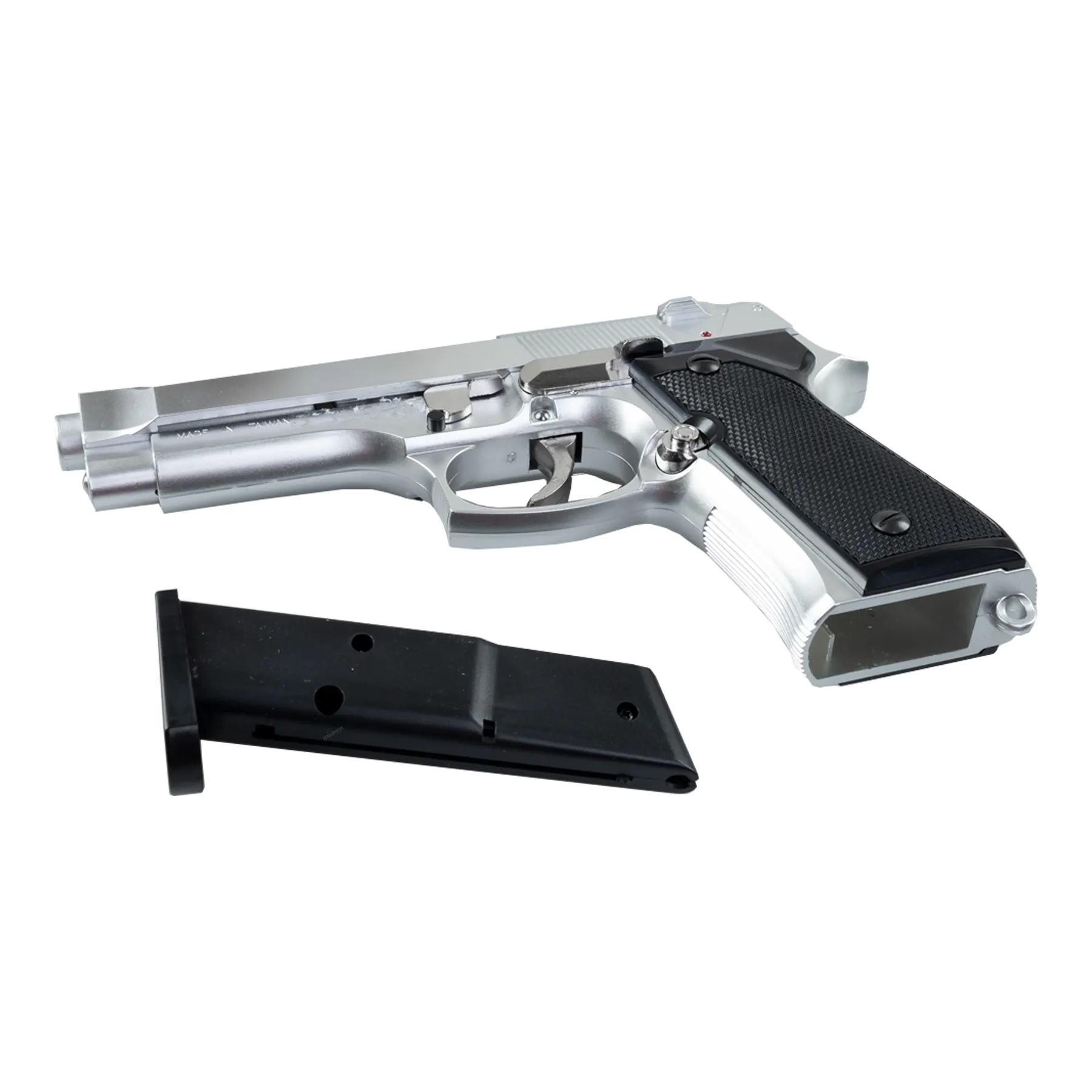 HFC F9 Federdruck, < 0,5 Joule Softair Pistole, silver HFC F9 Federdruck, < 0,5 Joule Softair Pistole, silver