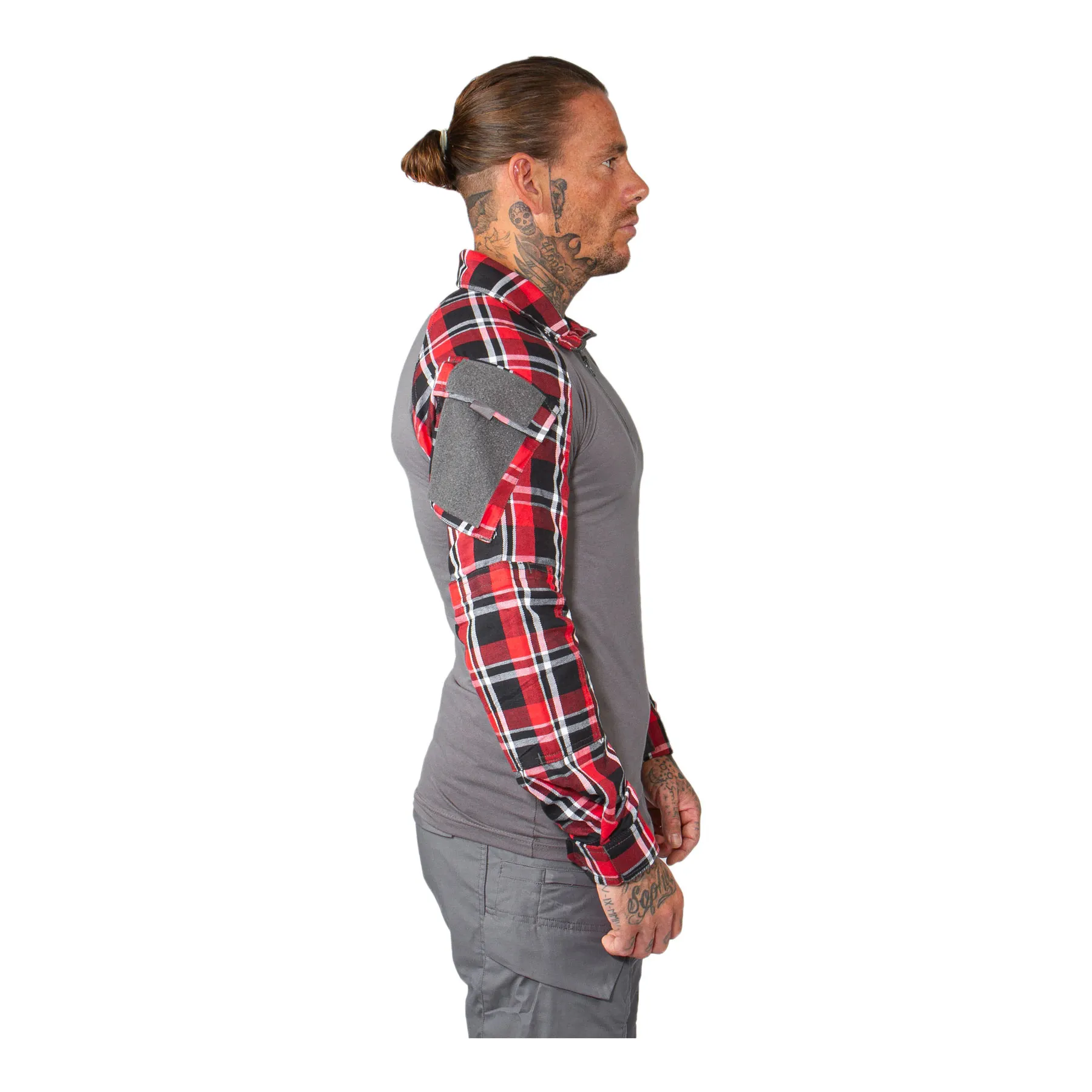 Flannel Combat Shirt, Red XXL Flannel Combat Shirt, Red S