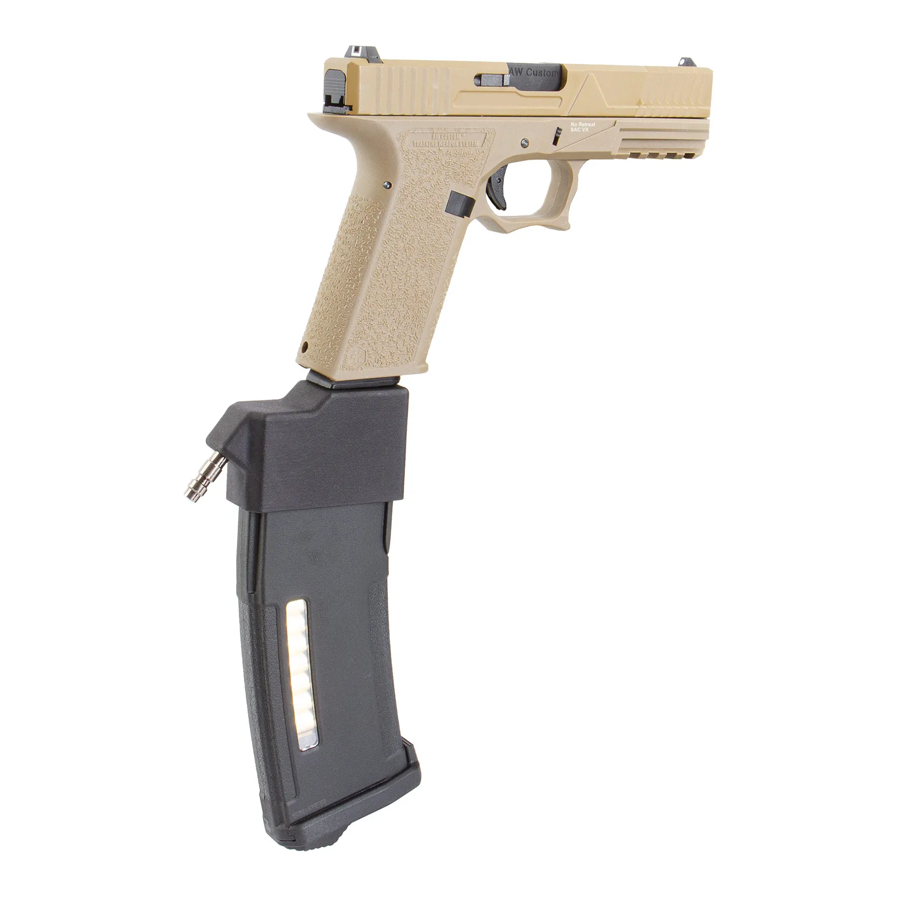 HPA Set SAC VX7 Mod.3 + Bottle + Creeper HPA US Softair Pistole SAC Custom VX7 Mod.3 HPA US Softair Pistole, FDE