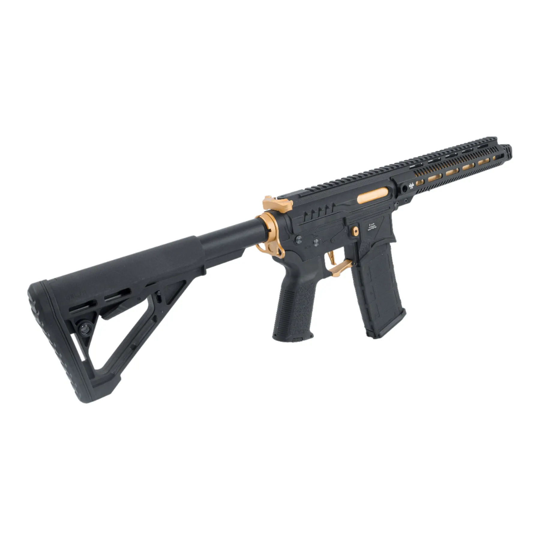 Zion Arms M4 M-Lok 10" (S)AEG, Black/Gold Zion Arms M4 M-Lok 10" (S)AEG, Black/Gold