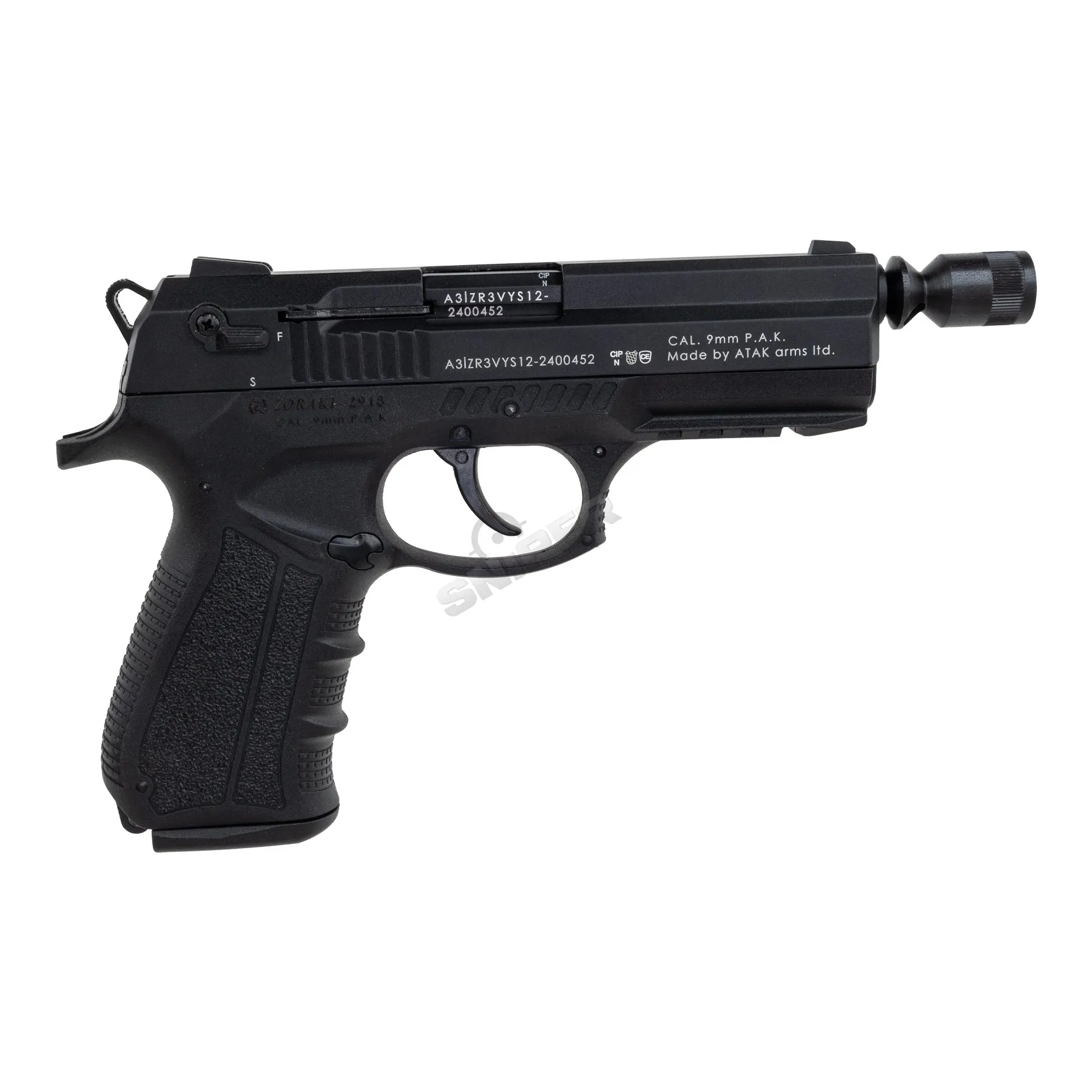 Silvester Bundle #1 Zoraki 2-918 9mm P.A.K. Schreckschusspistole, Black
