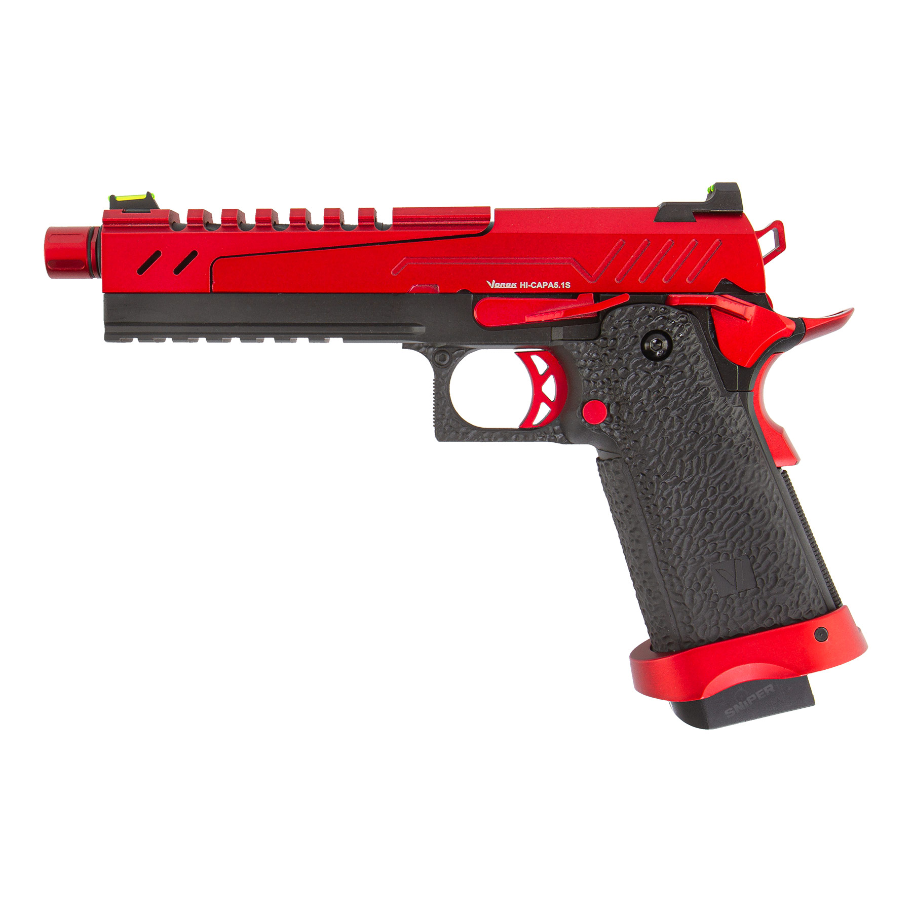 Vorsk Hi-Capa 5.1 Red/Black Split Slide GBB Softair Pistole