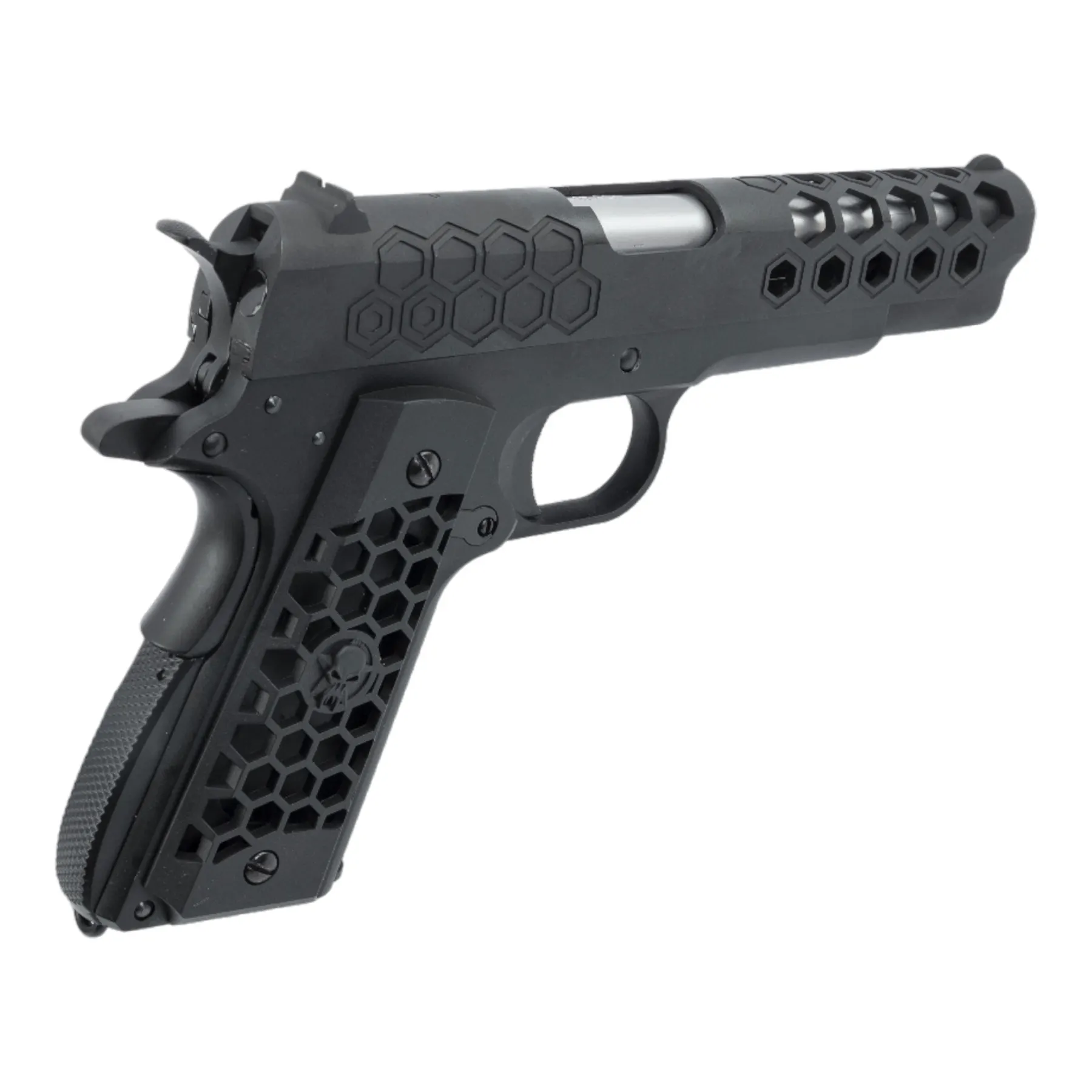 WE 1911 Hex Cut V.3 Softair Pistole, Black