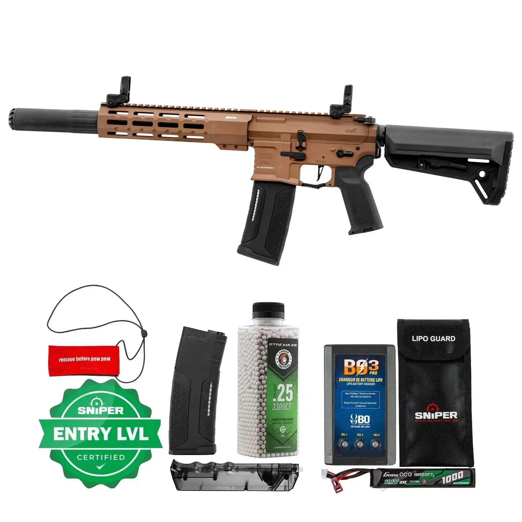 Einsteiger Set #1 - Lancer Mayo Gang MGC4 MK3 Gen.4 w/ Nebula (S)AEG, Tan