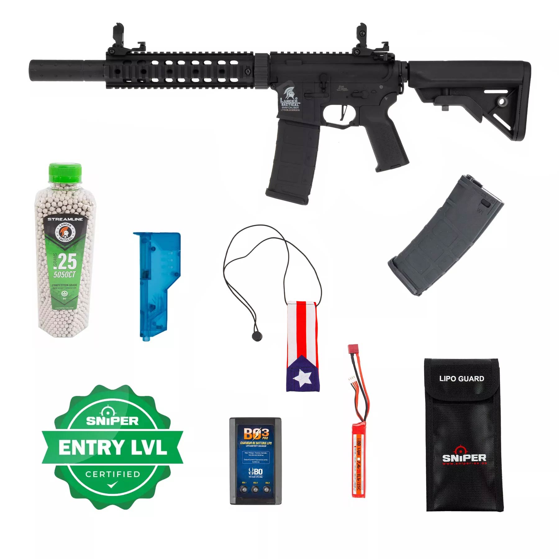 Einsteiger Set #1 - Lancer M4 SD Combo 14,5" w/ Nebula ETU (S)AEG, Black
