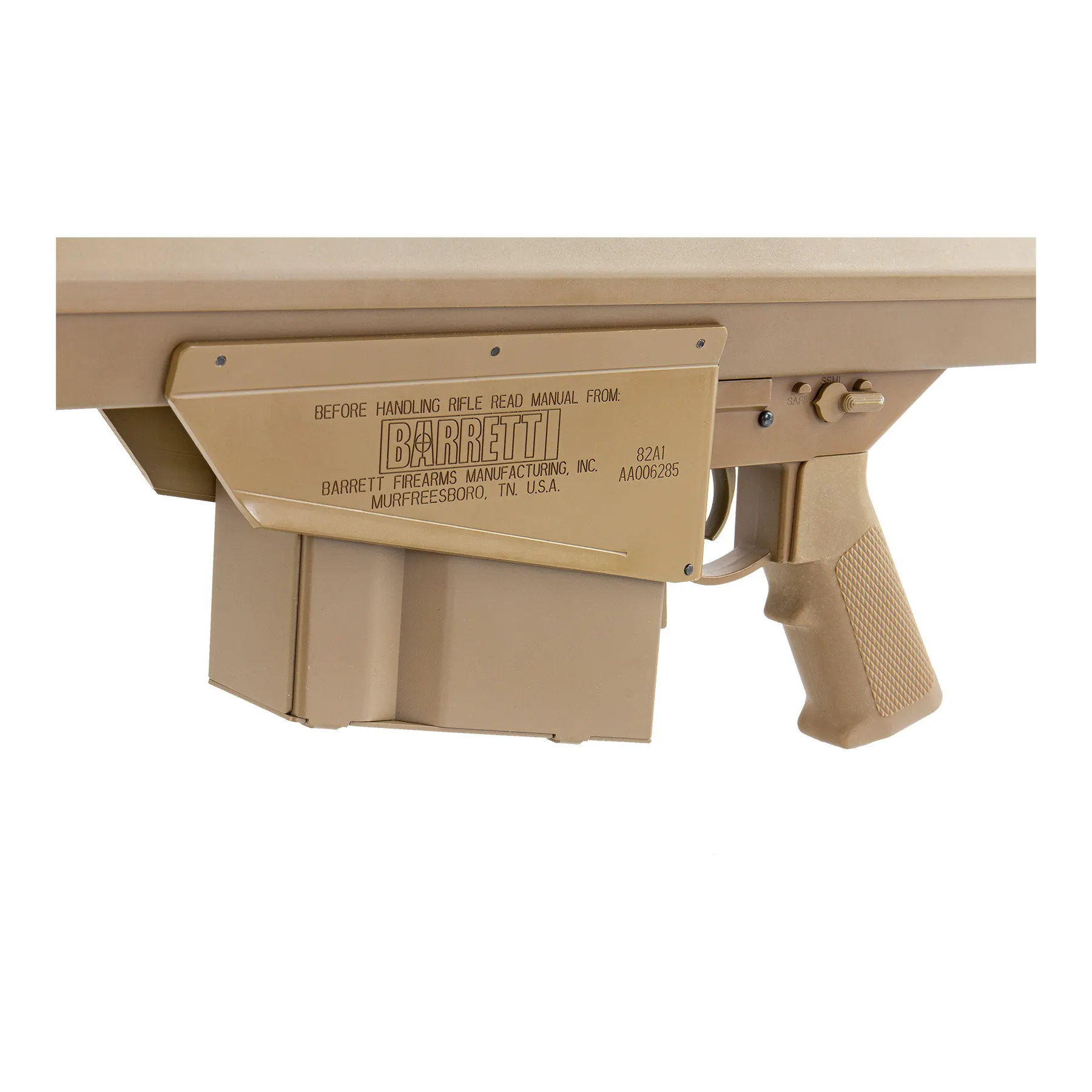 Barrett Licensed M82A1 Sniper Rifle (S)AEG, Tan Barrett Licensed M82A1 Sniper Rifle (S)AEG, Tan