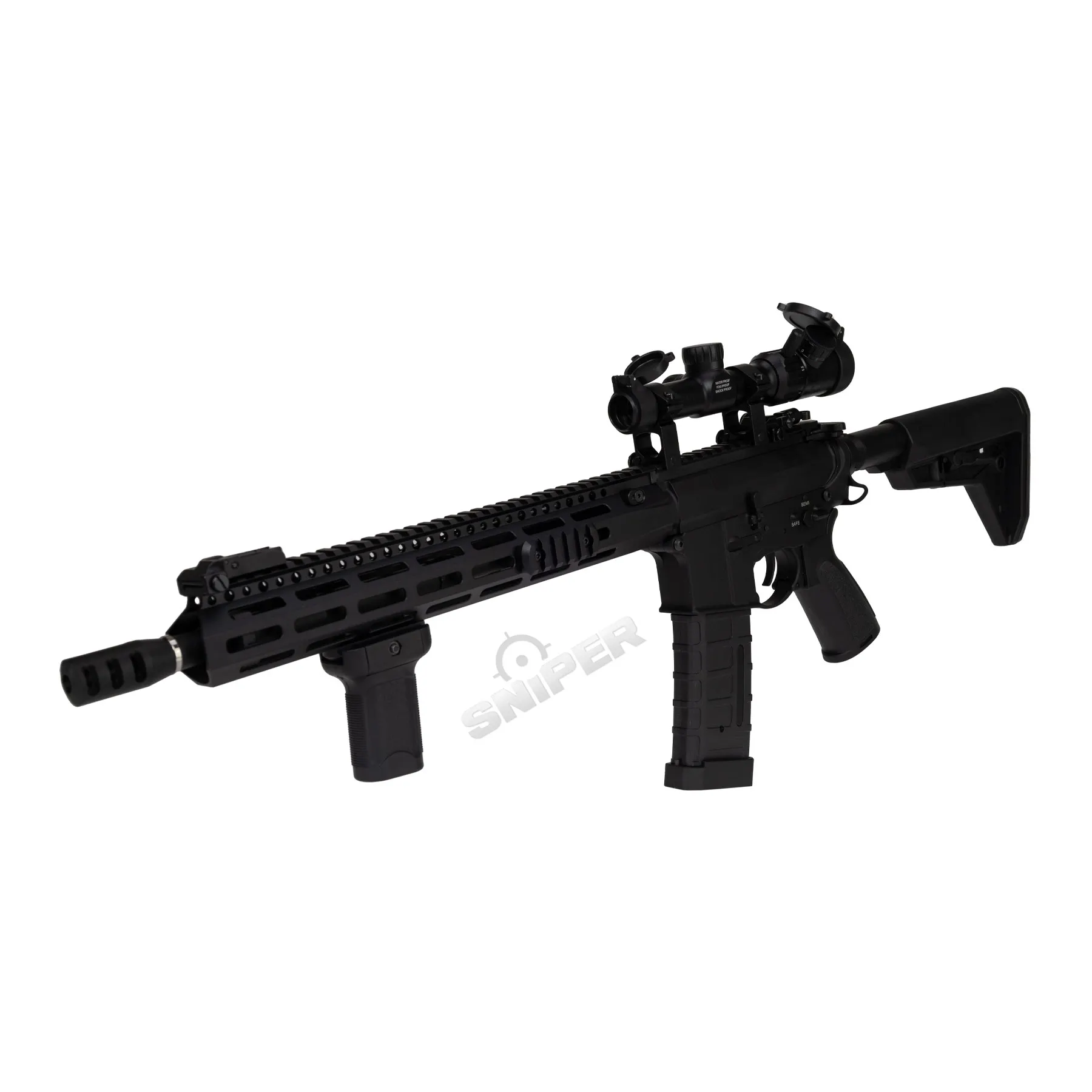 Double Bell Baba Yaga JW M4 w/ Scope (S)AEG, Black