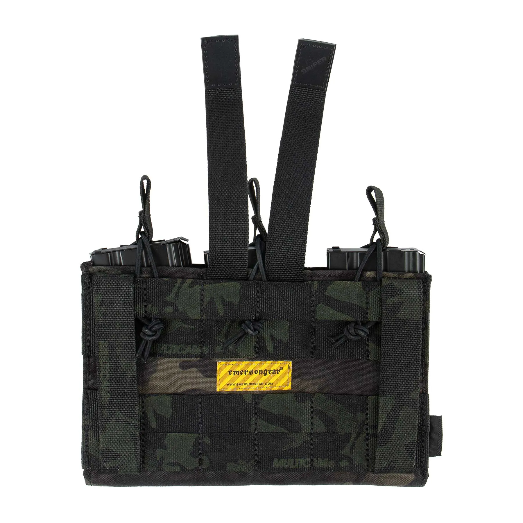 Triple Open Top MAG Pouch M4/9mm, Multicam Black