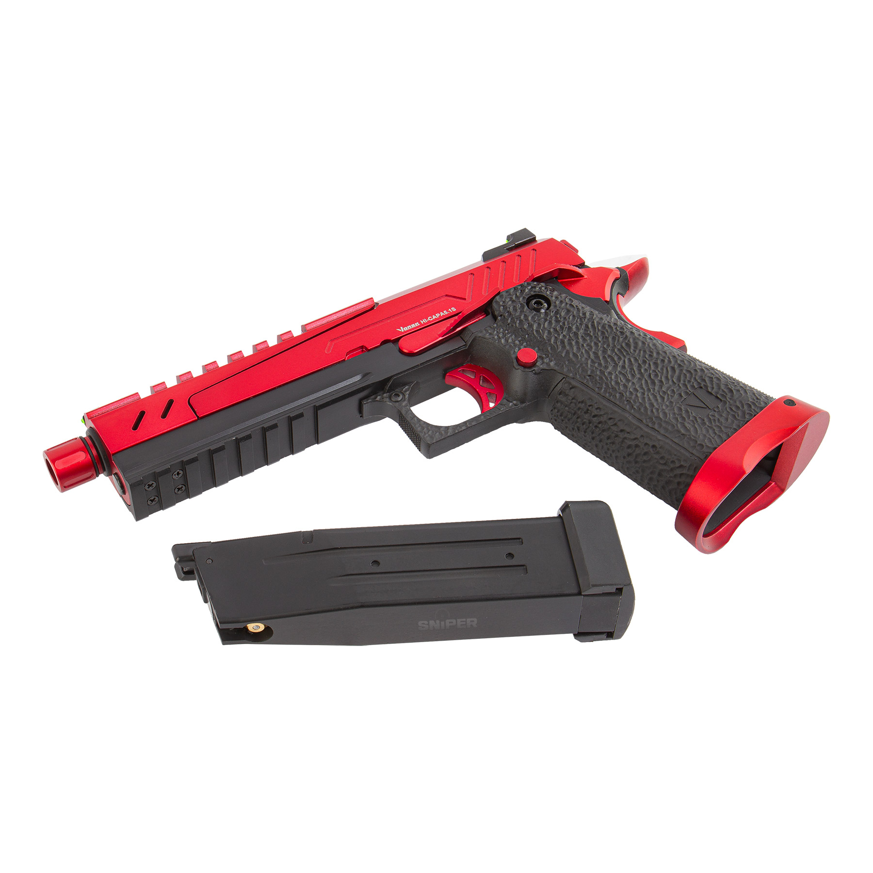 Vorsk Hi-Capa 5.1 Red/Black Split Slide GBB Softair Pistole