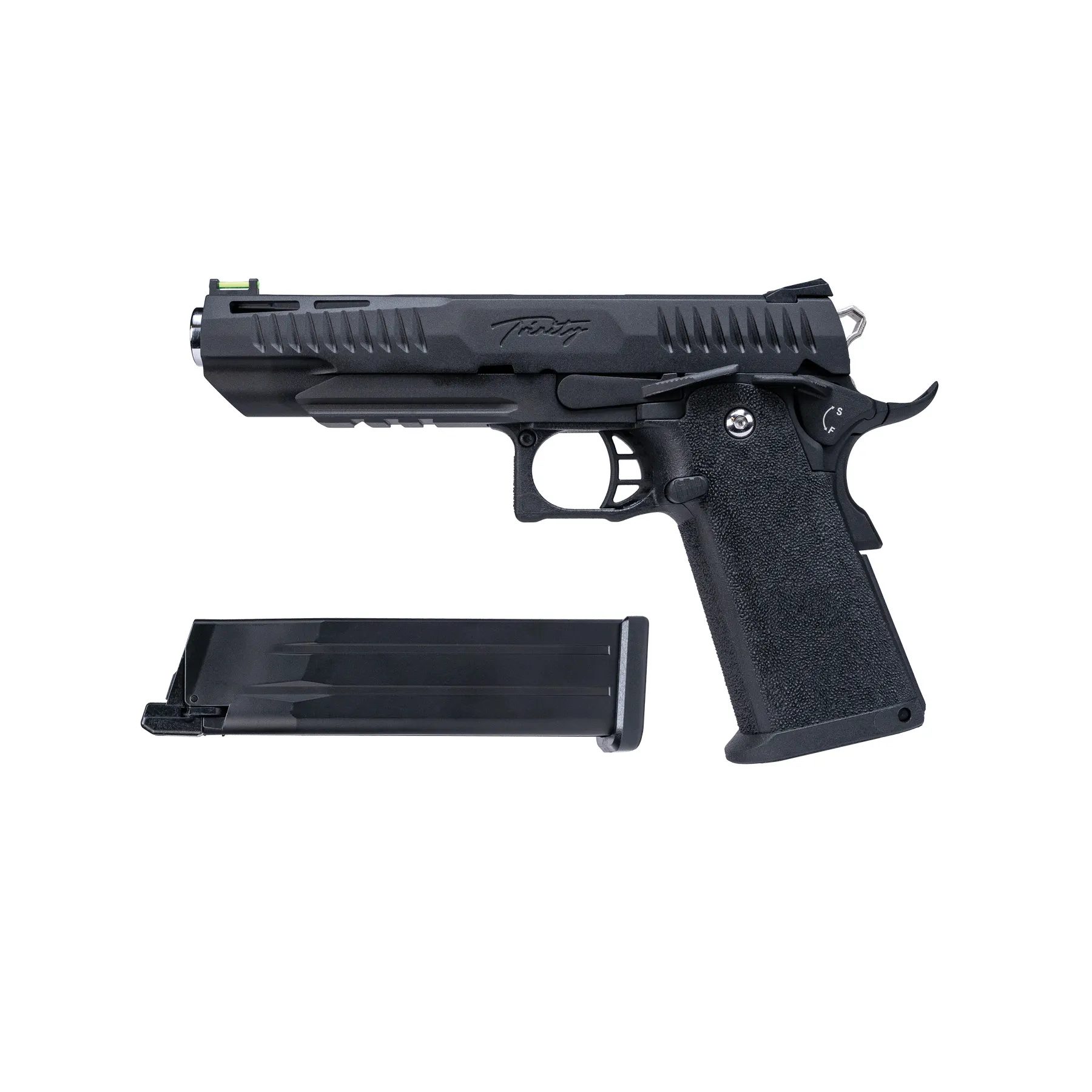 Modify Trinity-A Hi-Capa 5.1 GBB Softair Pistole, Black/Silver Modify Trinity-A Hi-Capa 5.1 GBB Softair Pistole, Black/Silver