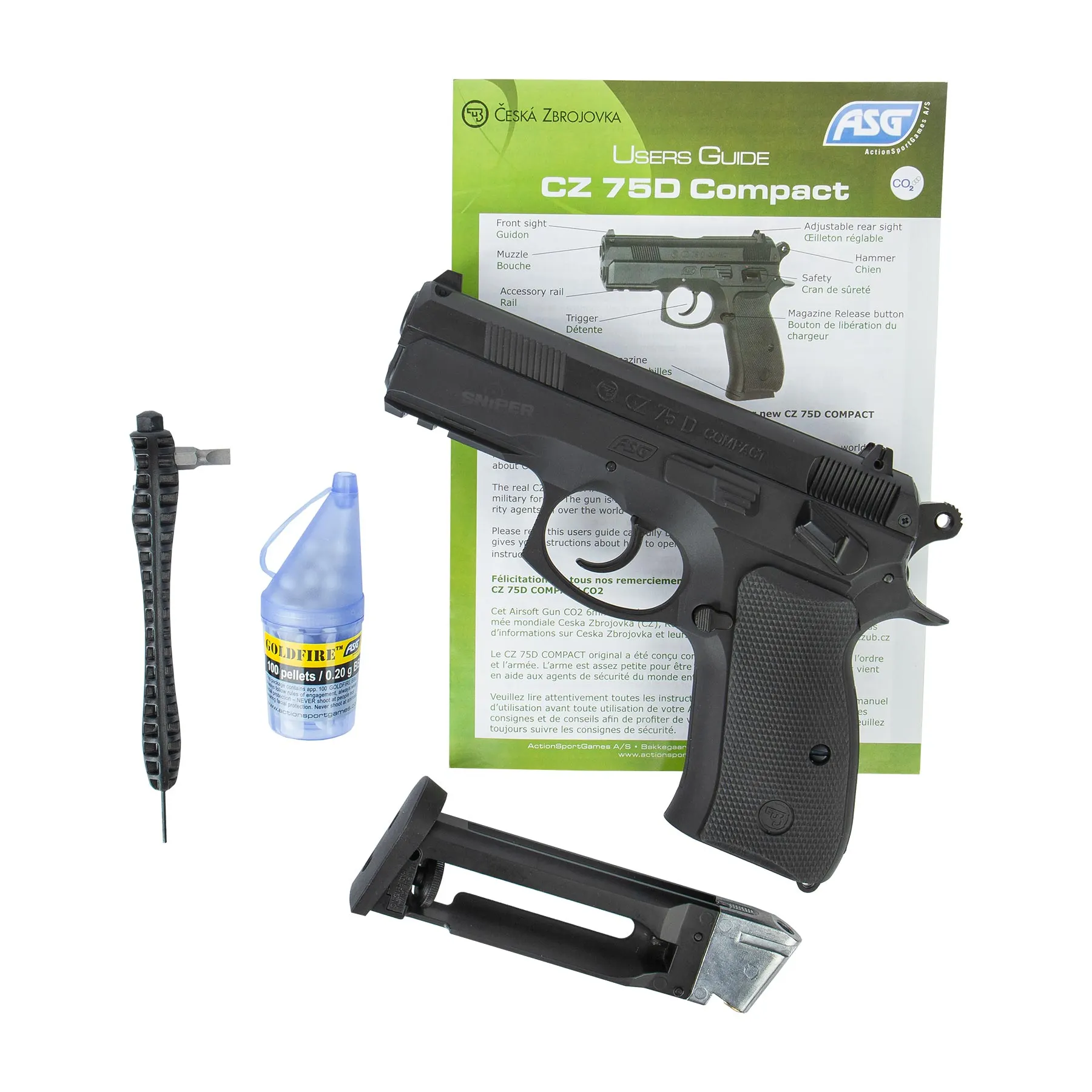 ASG CZ 75D Compact CO2 NBB Softair Pistole
