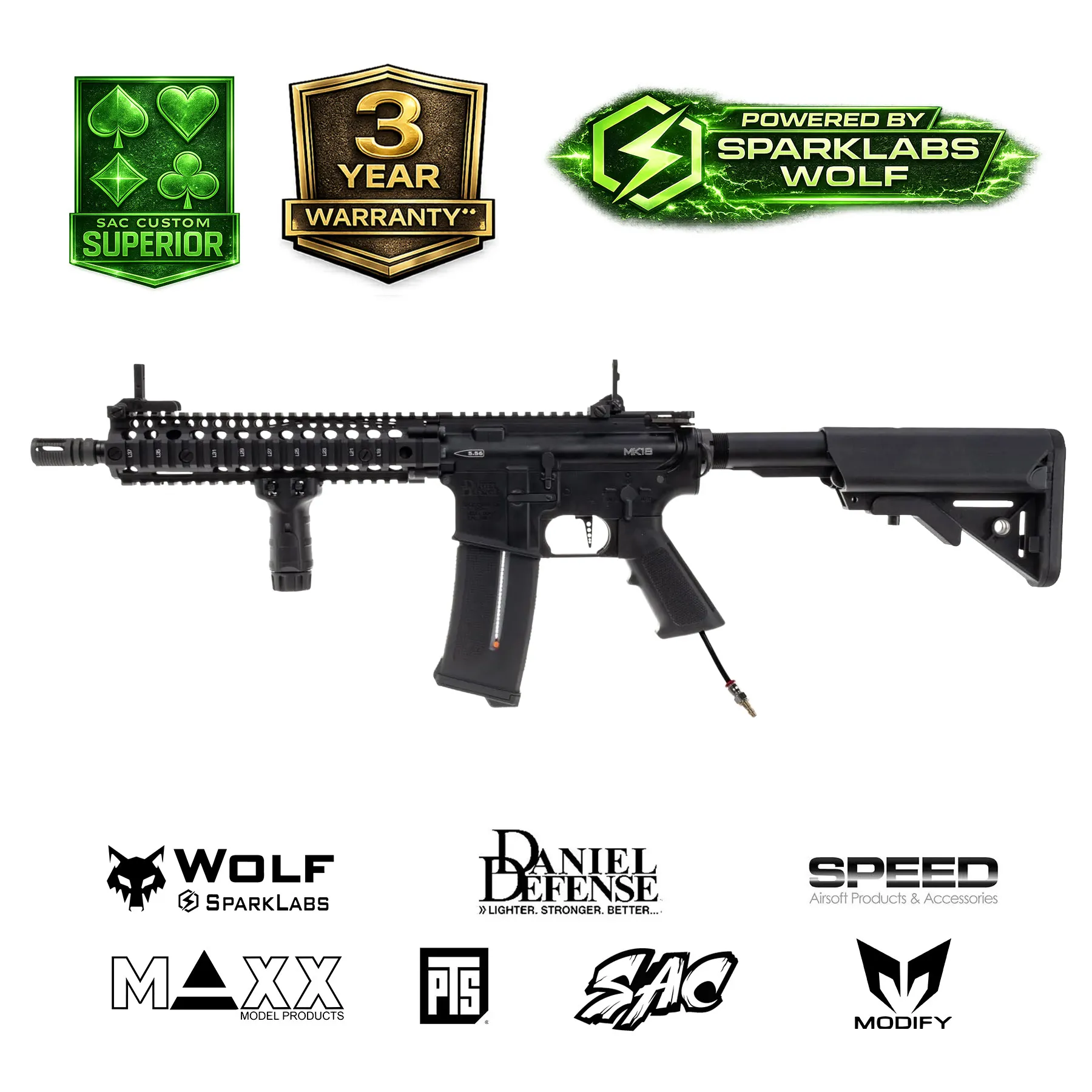SAC x Wolf Daniel Defense MK18, Black