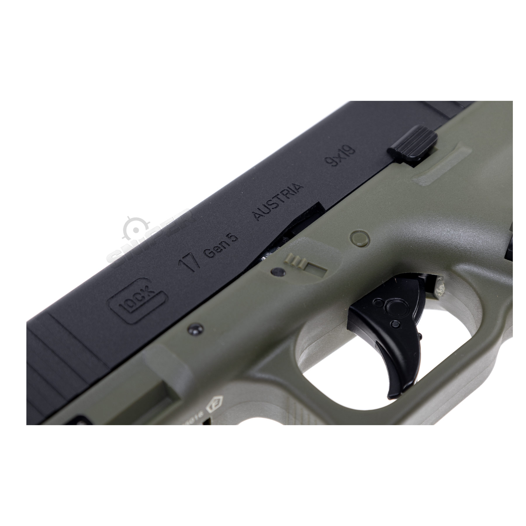 Glock 17 Gen 5 GBB Softair Pistole, Black/Green