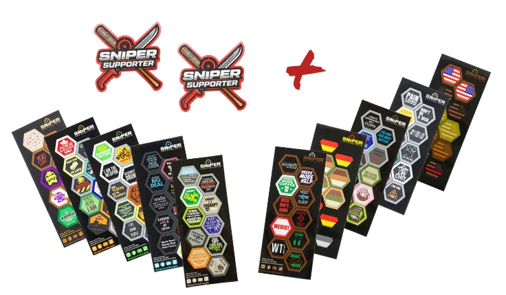 Ultimative Sniper Aufkleber Set #1, Vinyl Hex Decals Ultimative Sniper Aufkleber Set #1, Vinyl Hex Decals