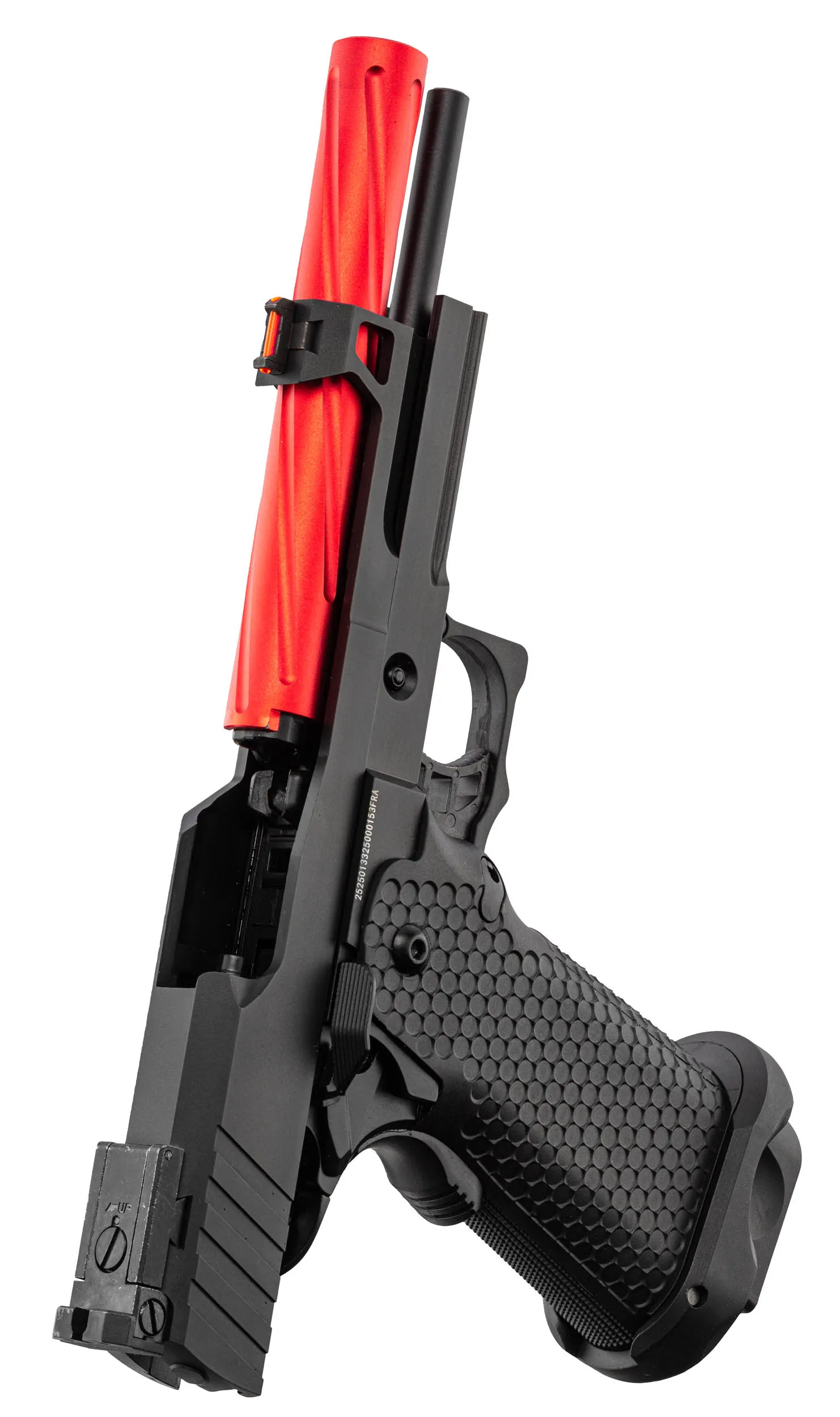 Golden Eagle 5.1 Hi-Capa Fluted GBB Airsoft Pistole, Black/Red