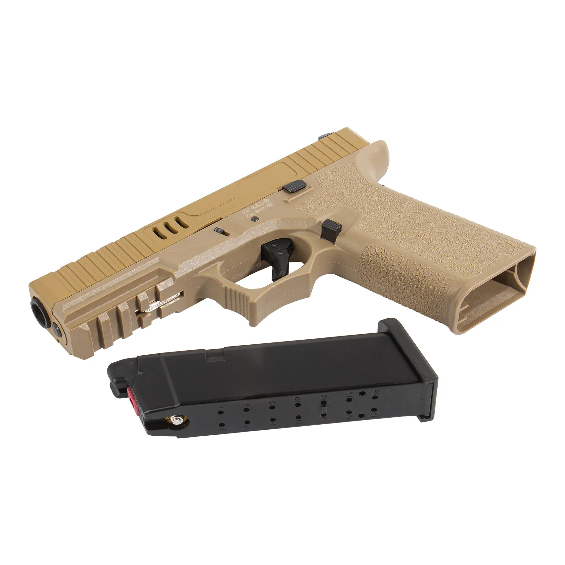 AW Custom VX7 Mod.2 GBB Softair Pistole, FDE