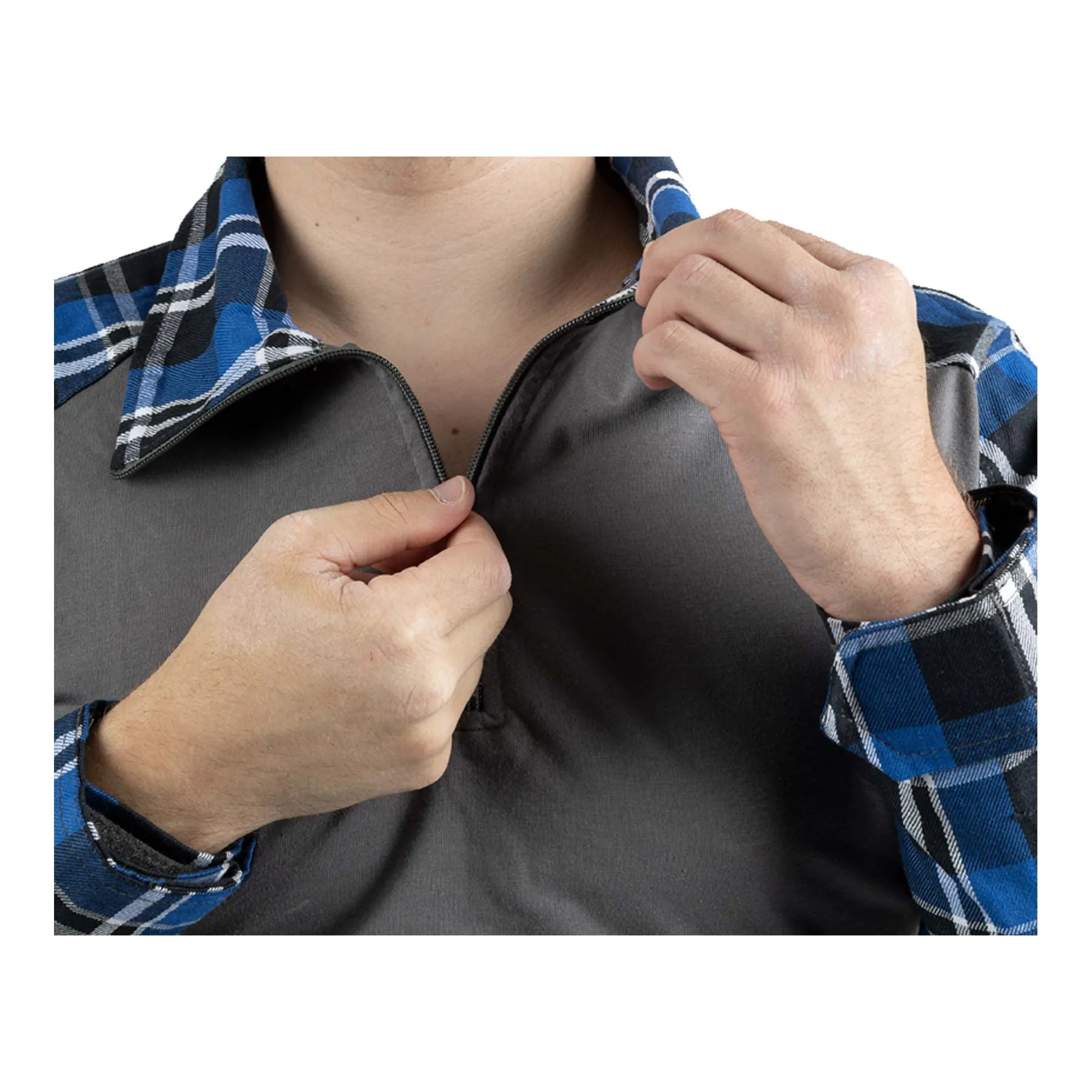 Flannel Combat Shirt, Blue Flannel Combat Shirt, Blue