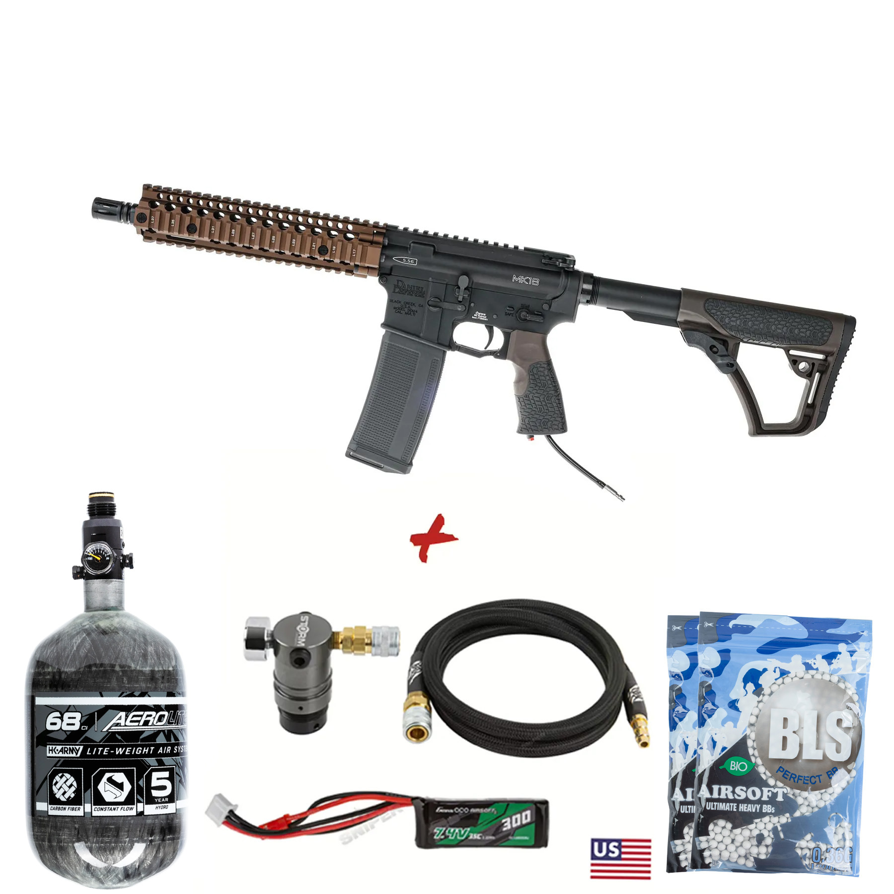 HPA Deal #3 - Wolverine MTW Daniel Defense MK18 RIS II Milspec HPA, Dualtone