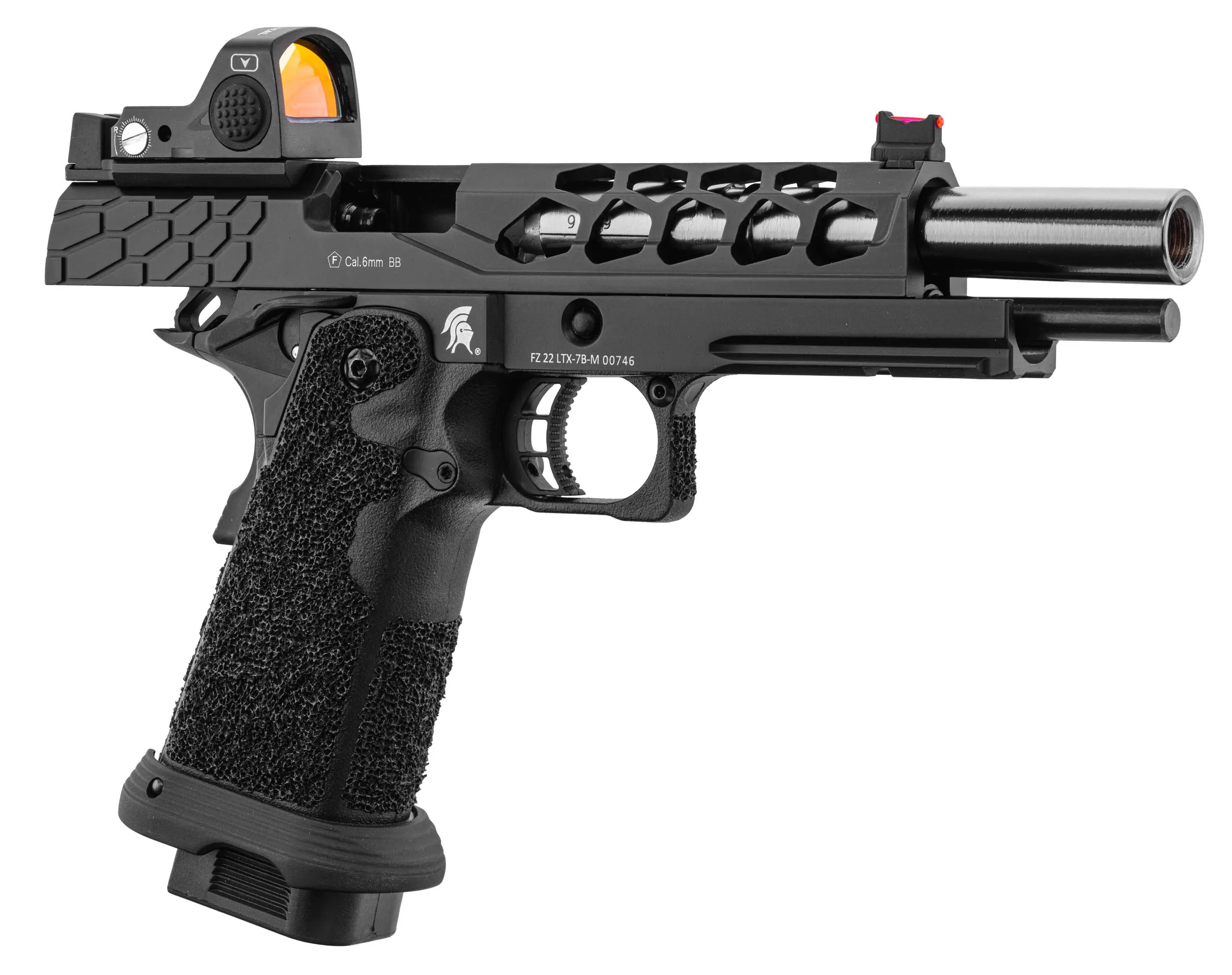 Lancer Tactical LTX-7B Stryk RMR Hi-Capa GBB Softairpistole, Black