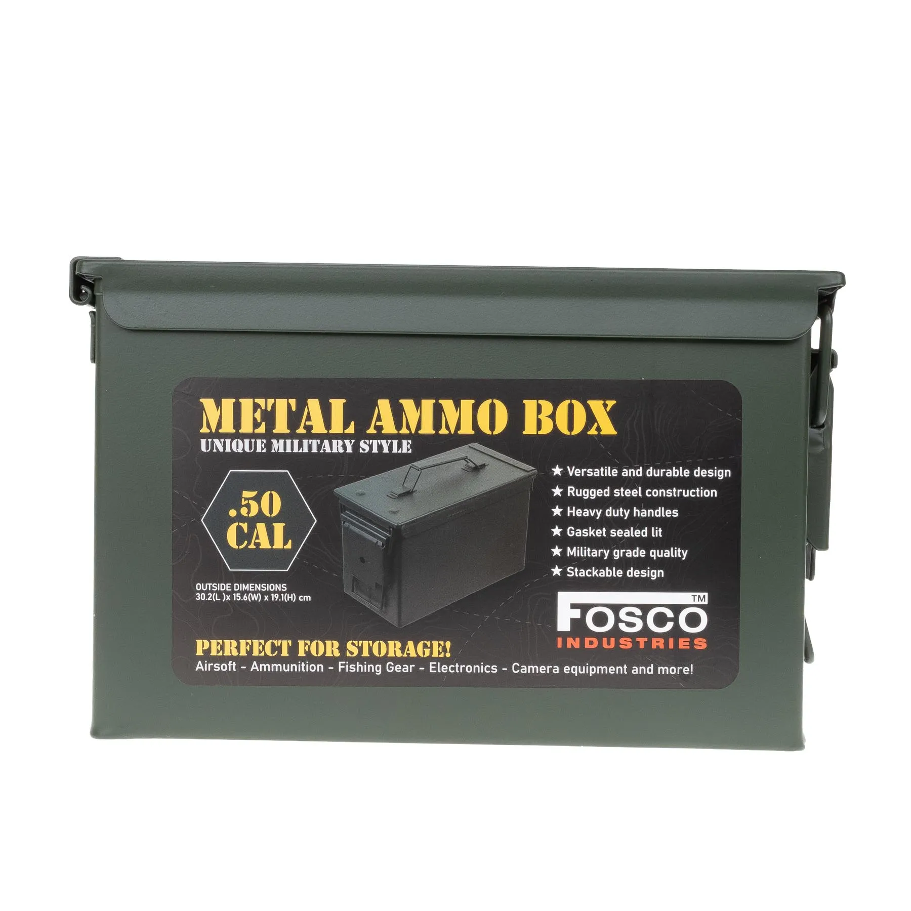 Ammo Box Cal. 50mm 30x15x18cm, Green Ammo Box Cal. 50mm 30x15x18cm, Green