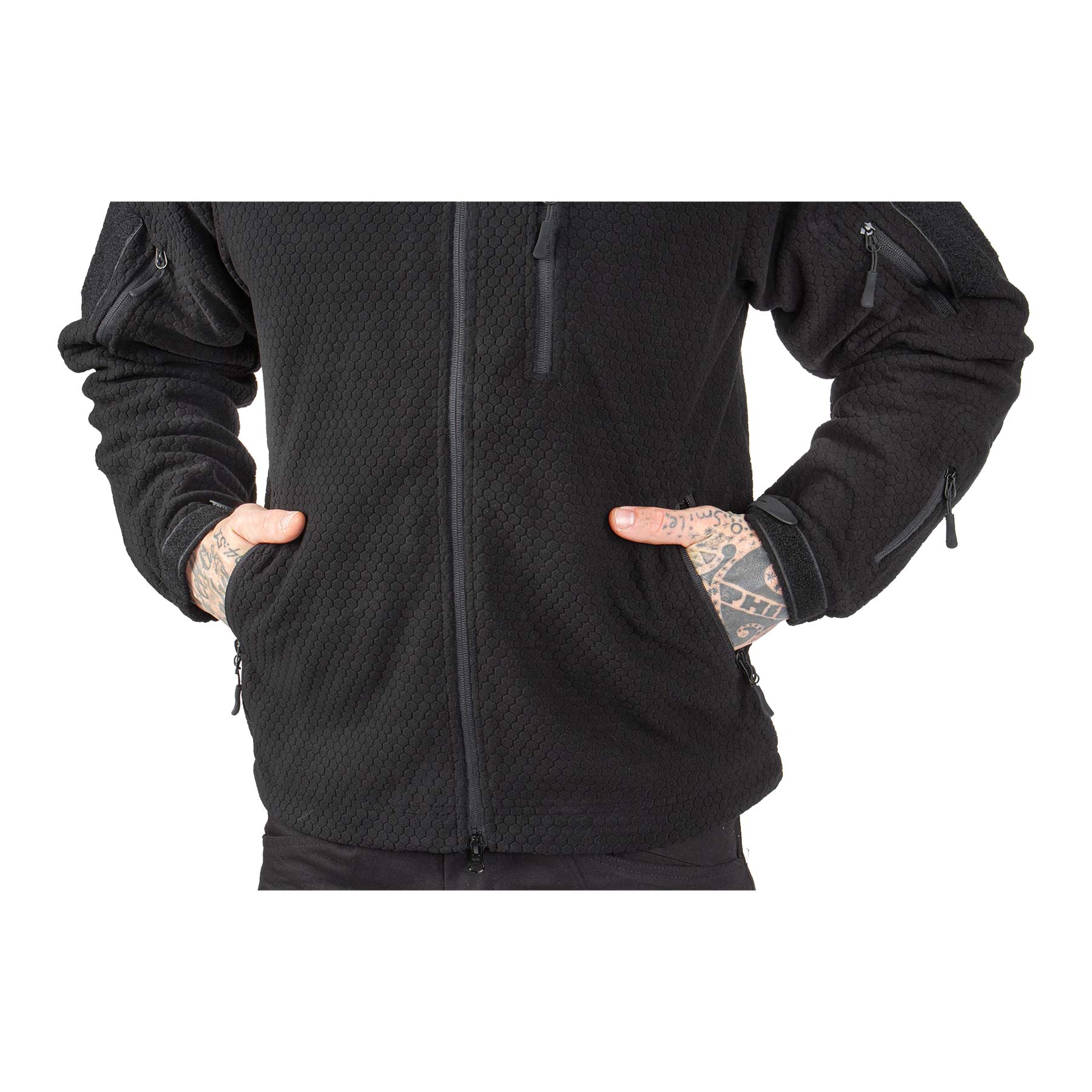 Hexagon Fleece Weste, Black