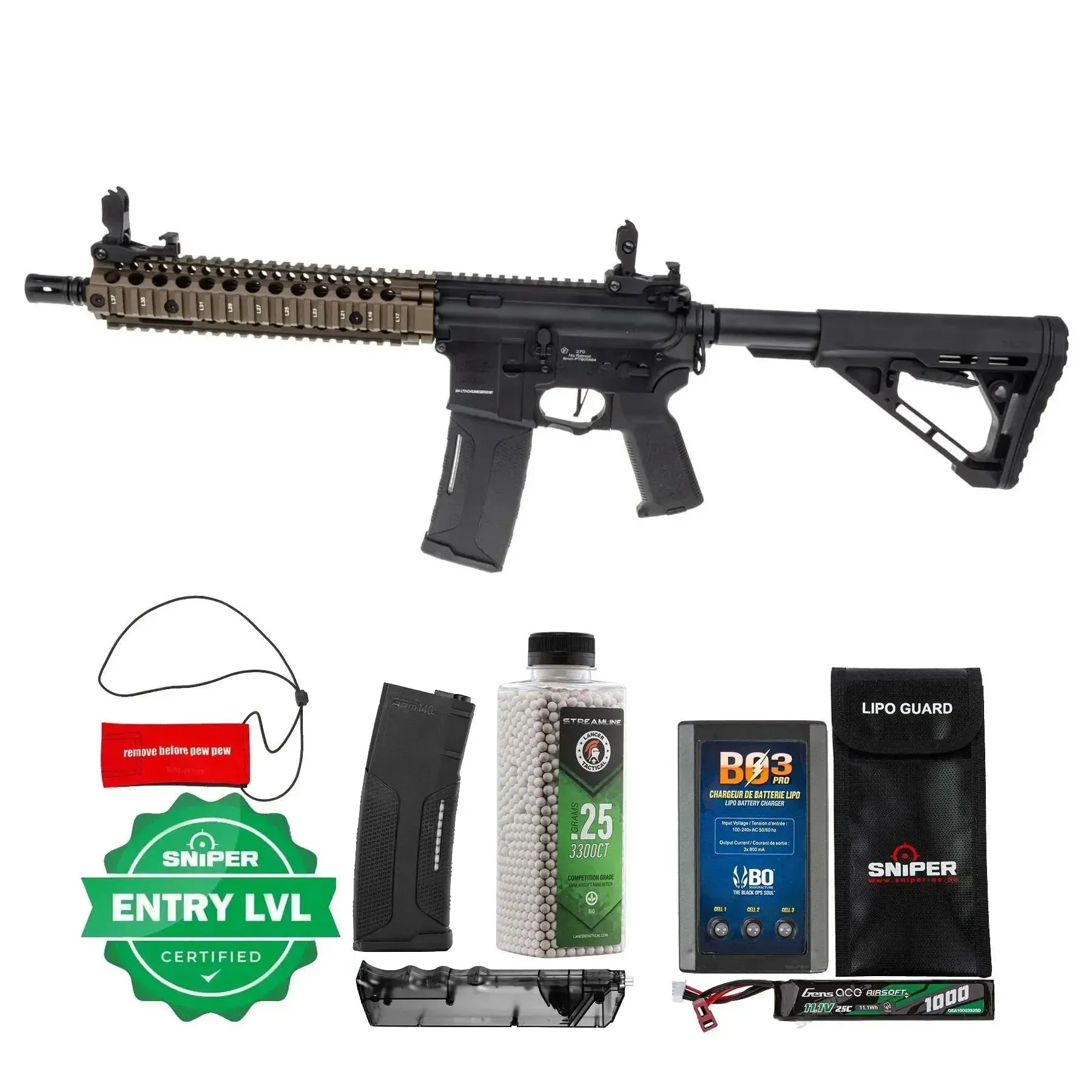 Einsteiger Set #1 - Lancer MK18 Gen3 New Version w/ ETU Full Metal (S)AEG, Black/Bronze