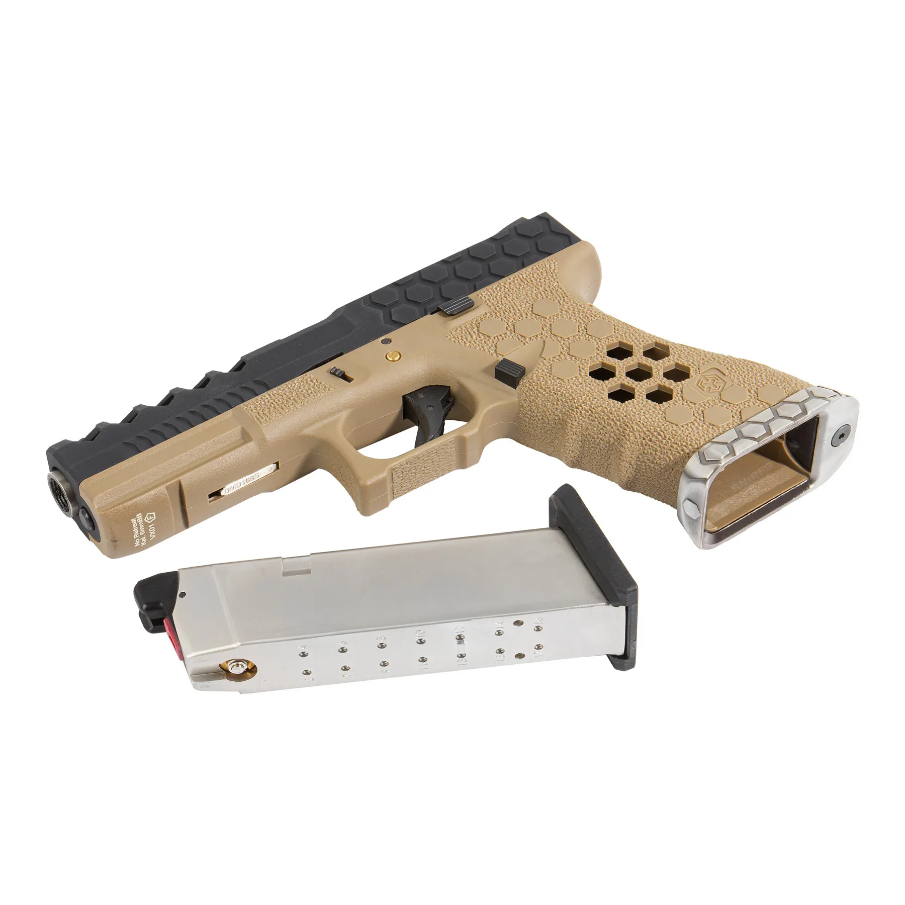 VX0111 Hex Cut Pistol, GBB SAC Custom VX0111 Hex Cut GBB Softair Pistole