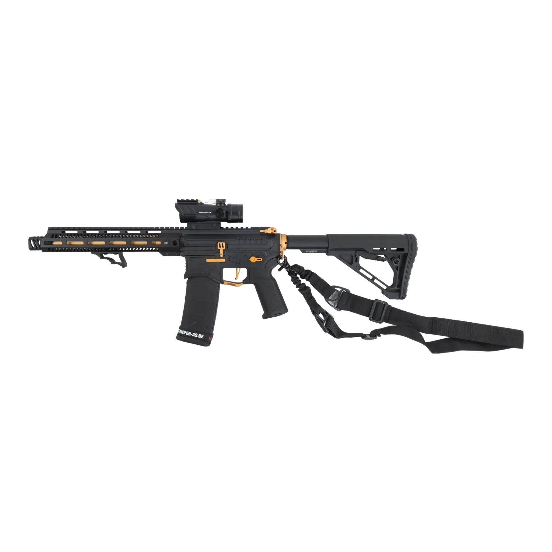 Prep my Airsoft - Zion Arms M4 M-Lok 10" (S)AEG, Black/Gold Prep my Airsoft - Zion Arms M4 M-Lok 10" (S)AEG, Black/Gold