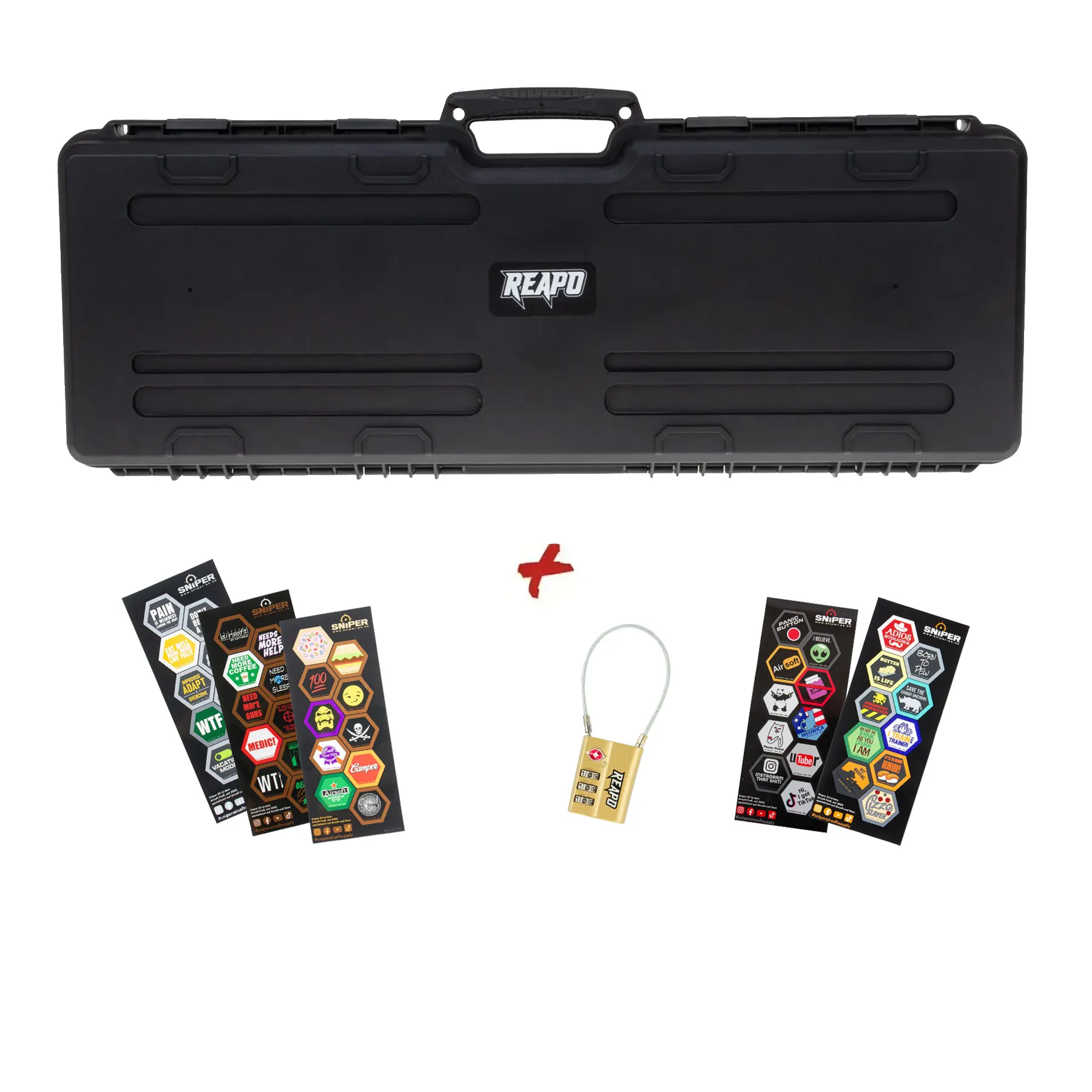 Kofferset - Reapo 85cm Wavefoam Waffenkoffer, Black