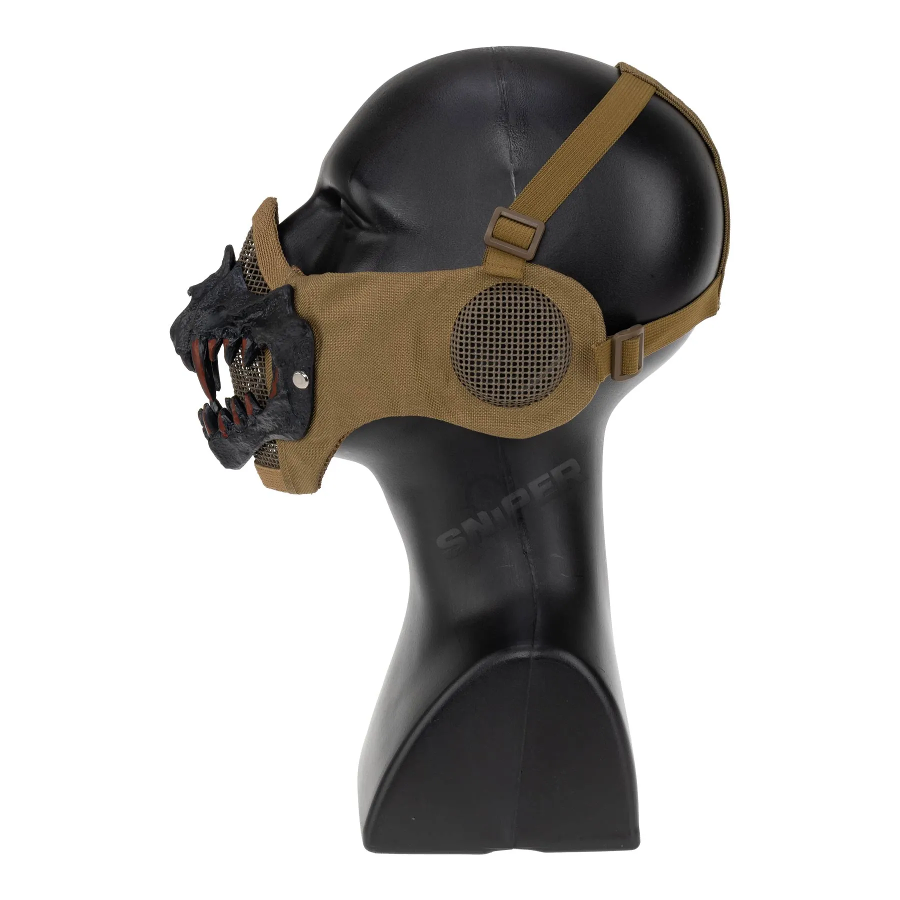 Reapo Stalker EVO Fangs Mask w/ Ear Protection, Tan