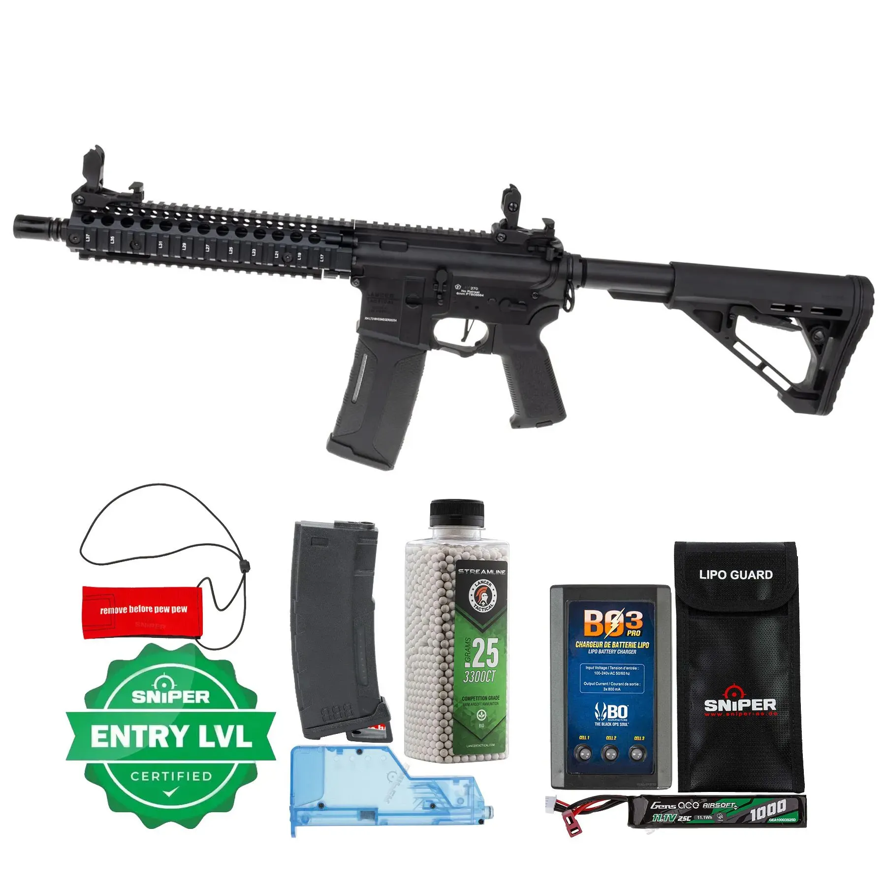 Einsteiger Set #1 - Lancer MK18 Gen3 New Version ETU Full Metal (S)AEG, Black