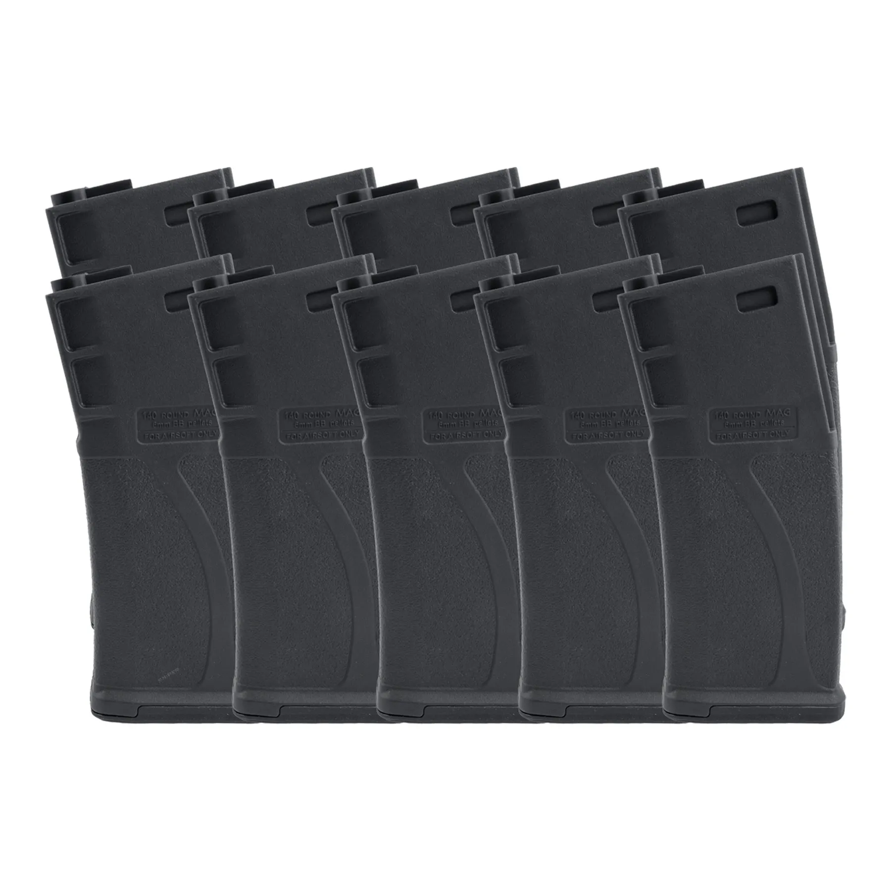 10er Set Mid-Cap 140 BB Magazine M4/M16, Black 10er Set Mid-Cap 140 BB Magazine M4/M16, Black