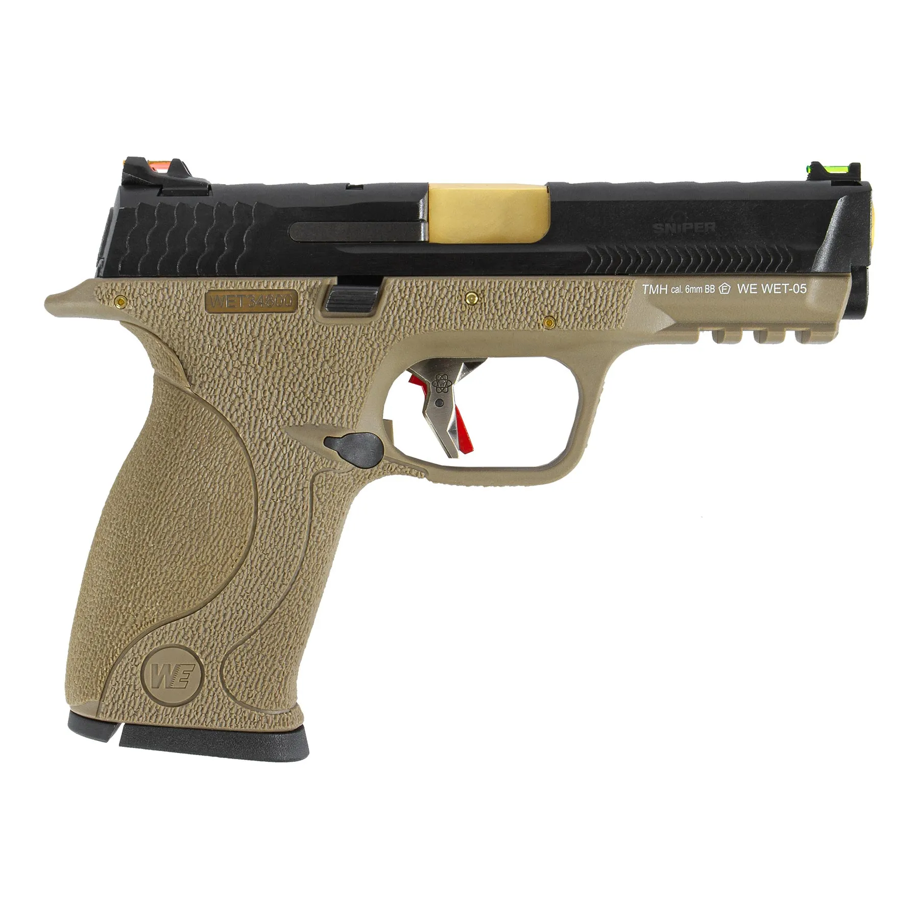 WE WET 05 BK Gold Barrel Full Metal FDE GBB Softair