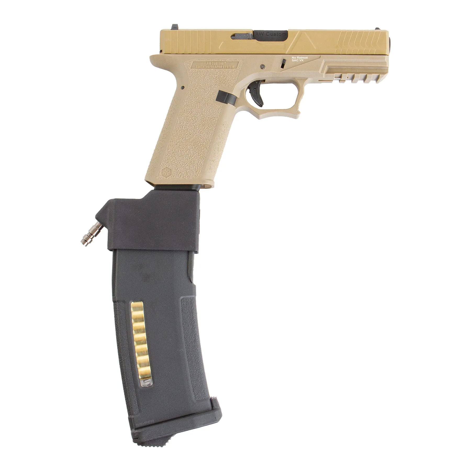 HPA Set SAC VX7 Mod.3 + Bottle + Creeper HPA US Softair Pistole SAC Custom VX7 Mod.3 HPA US Softair Pistole, FDE